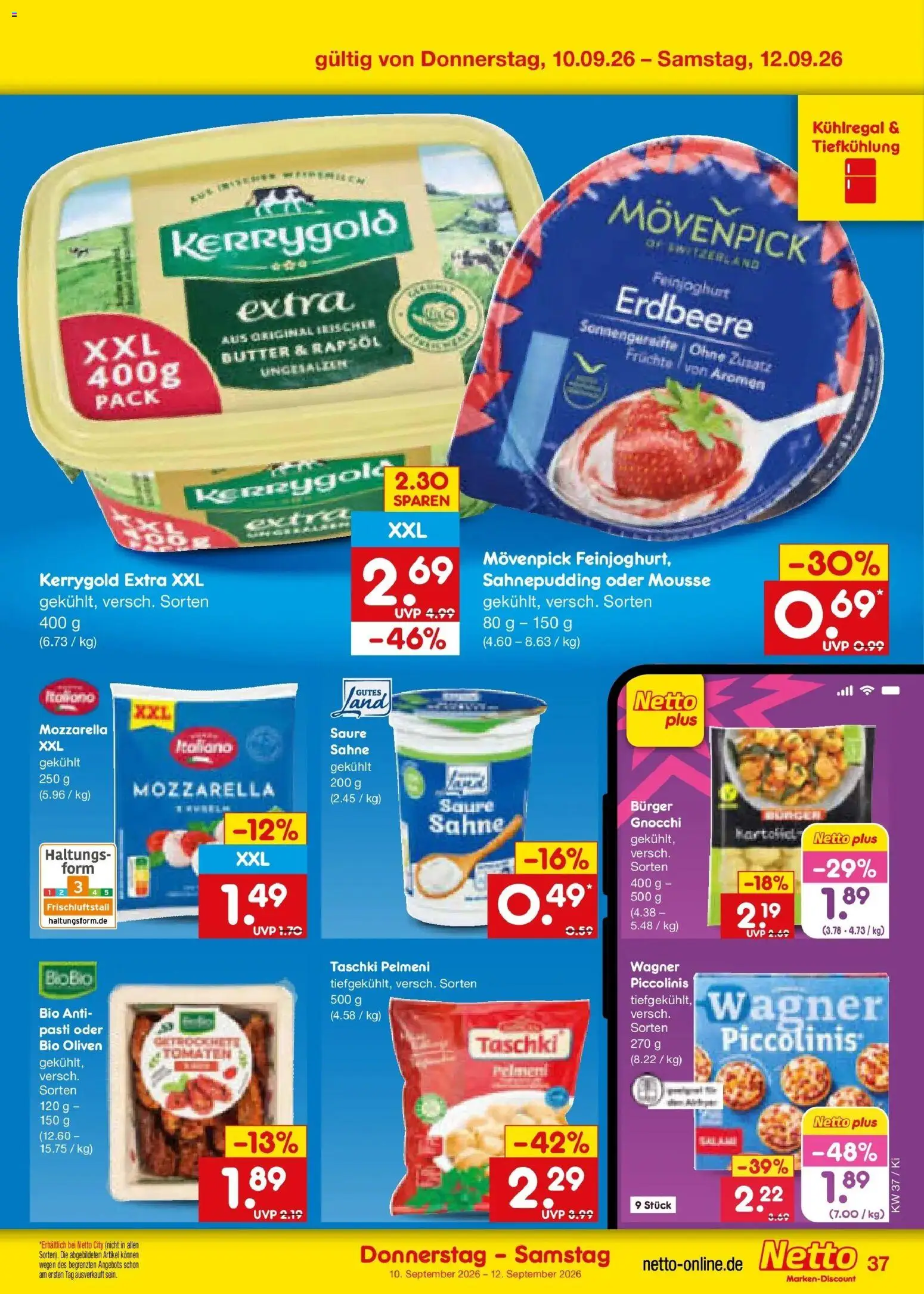 Netto Marken-Discount Prospekt Bad Friedrichshall – gültig ab 07.09.2026 | Seite: 55 | Produkte: Butter, Burger, Piccolinis, Sahne