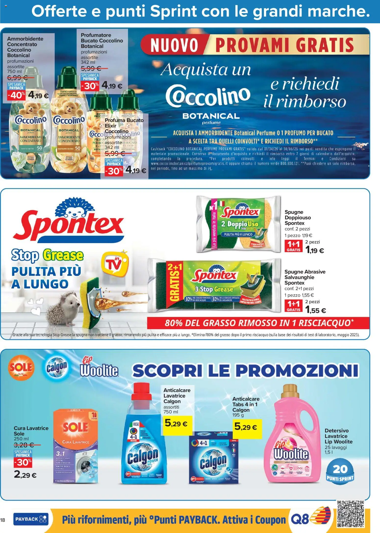 Volantino Carrefour del 16.06.2026 | Pagina: 18 | Prodotti: Spugna, Anticalcare, Lavatrice, Profumo
