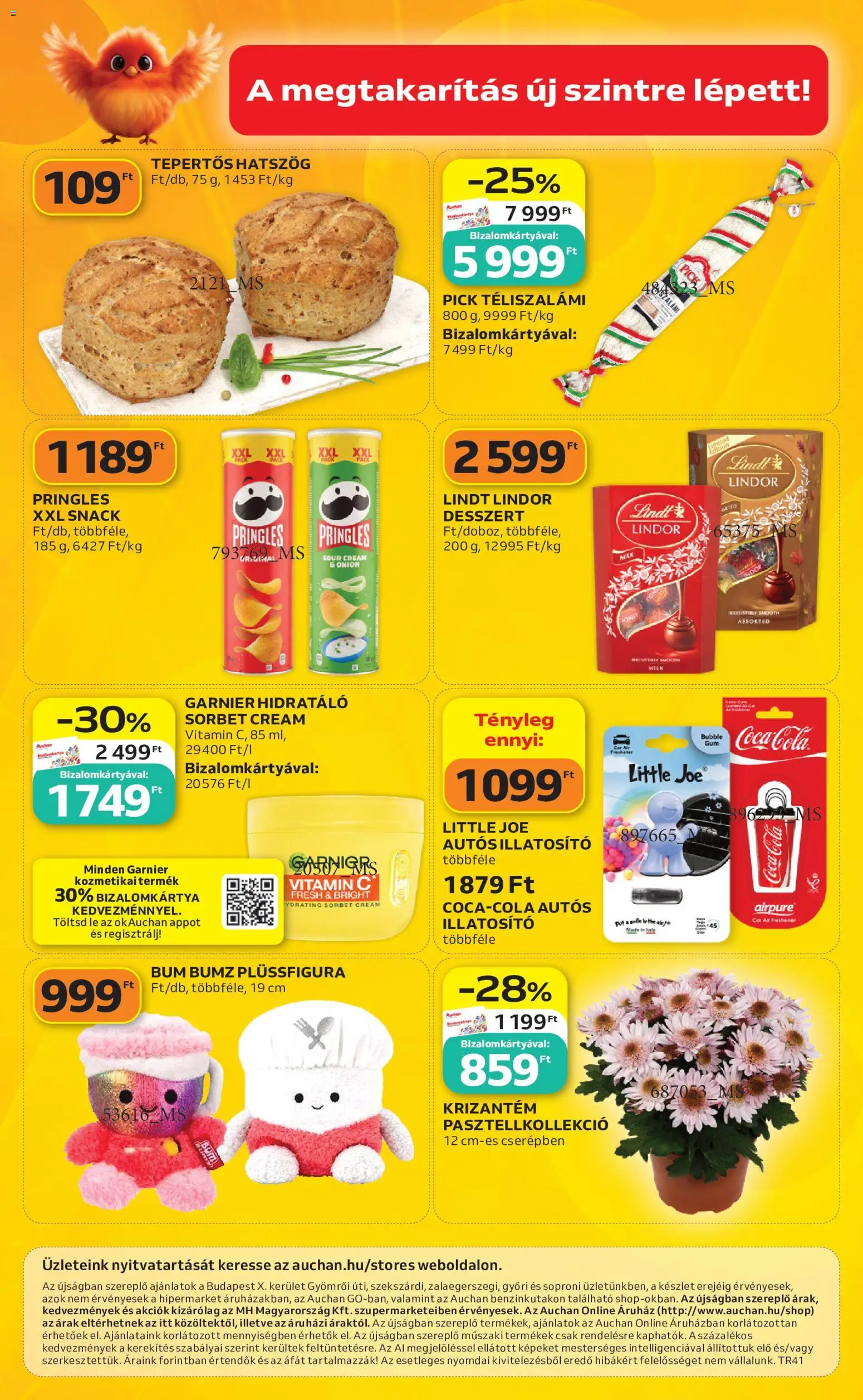 Auchan akciós ujság - amely érvényes a következő dátumtól: 2026.10.08. | Oldal: 12 | Termékek: Pringles, Lindt, Coca Cola, Cola