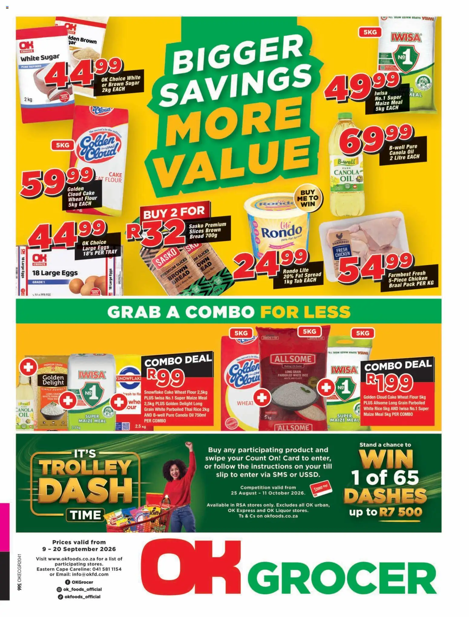 New OK Foods catalogue – valid from 09/09/2026 | Page: 1 | Products: Cake, Bread, Chicken, Fat spread