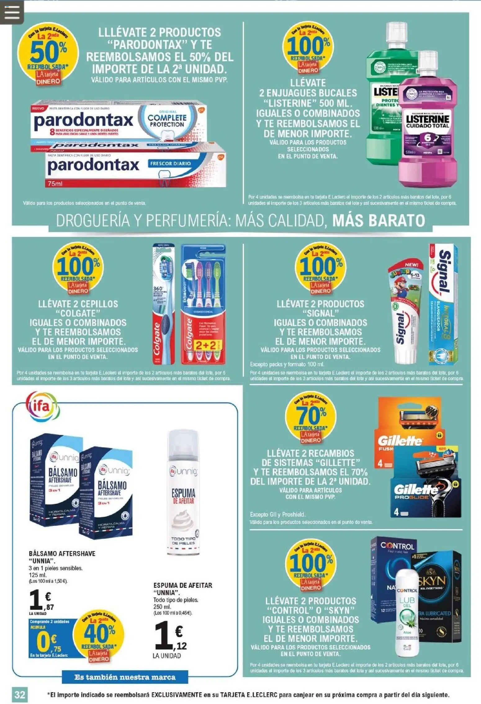 E.Leclerc Miranda de Ebro │ válido desde el 01/07/2026 | Página: 32 | Productos: Espuma de afeitar, Pasta, Té