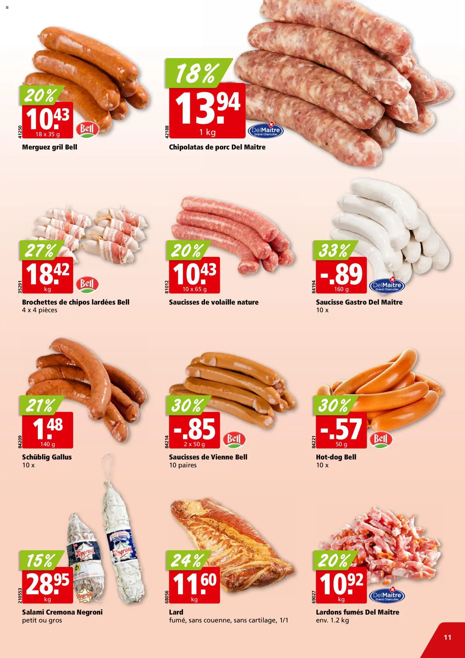 Aligro aktionen Chavannes, Matran, Genève, Sion – gültig ab 17.08.2026 | Seite: 11 | Produkte: Salami