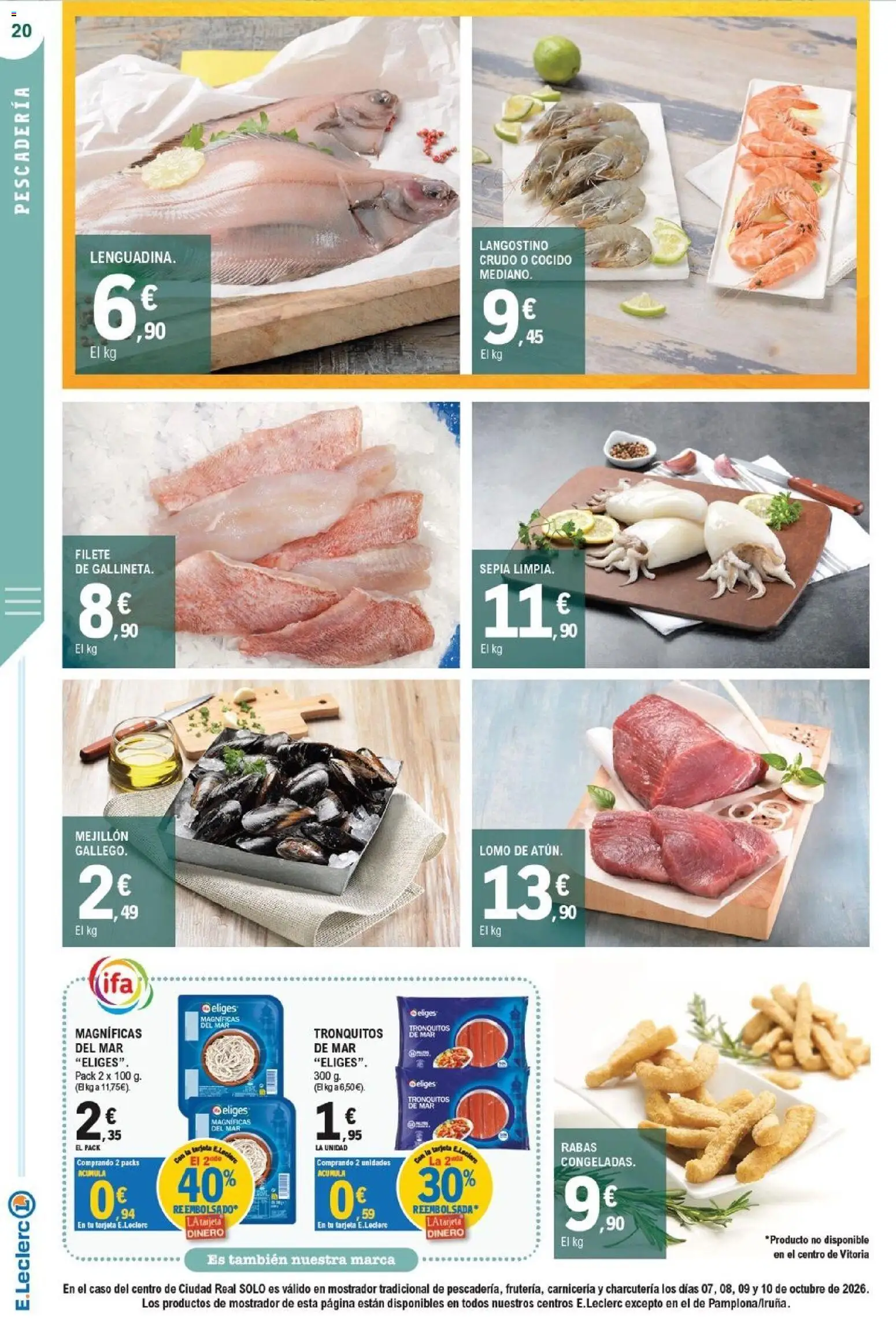 E.Leclerc - Ciudad Real │ válido desde el 07/10/2026 | Página: 20 | Productos: Lomo, Filete, Langostino