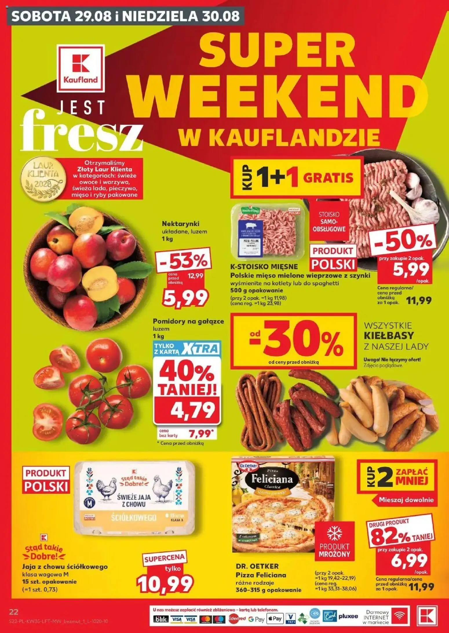 Kaufland gazetka od 27.08.2026 - od jutra PDF | Strona: 22 | Produkty: Karta, Mięso mielone, Pomidory, Jaja