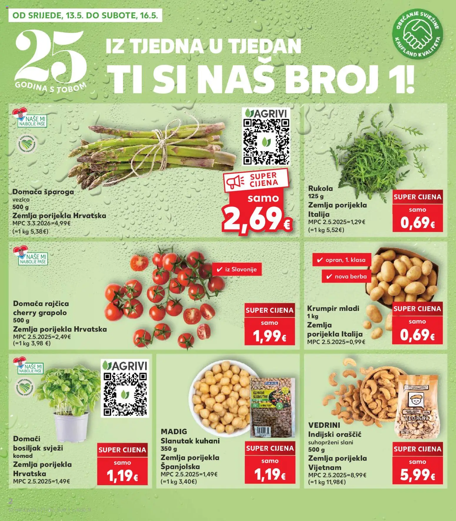 Kaufland katalog | vrijedi od 13.05.2026 | Stranica: 2 | Proizvodi: Krumpir, Bosiljak, Rajčica, Slanutak