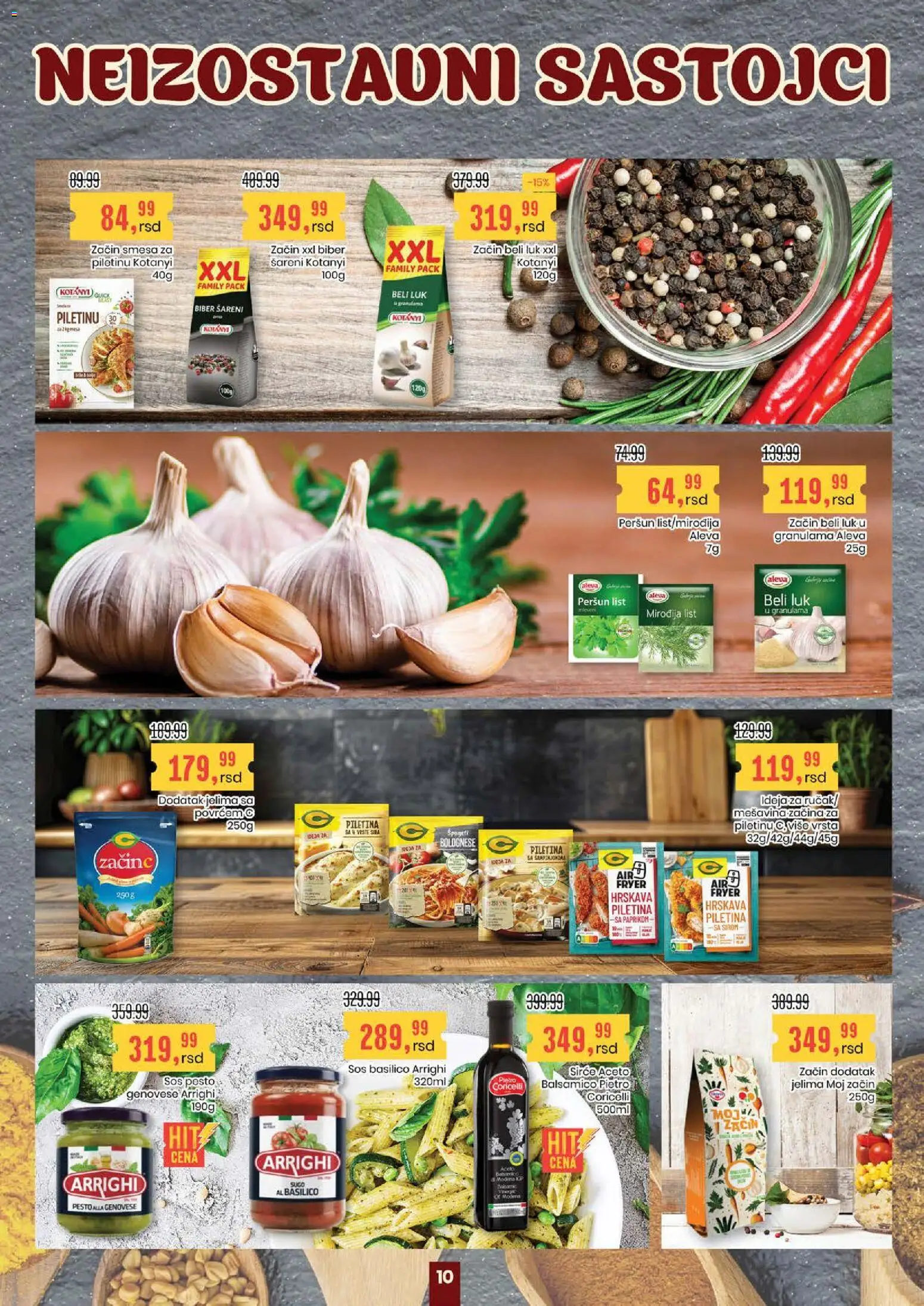 Aroma Market katalog - važi od 28.05.2026 | Strana: 10 | Proizvode: Špageti, Sos, Sirće, Piletina