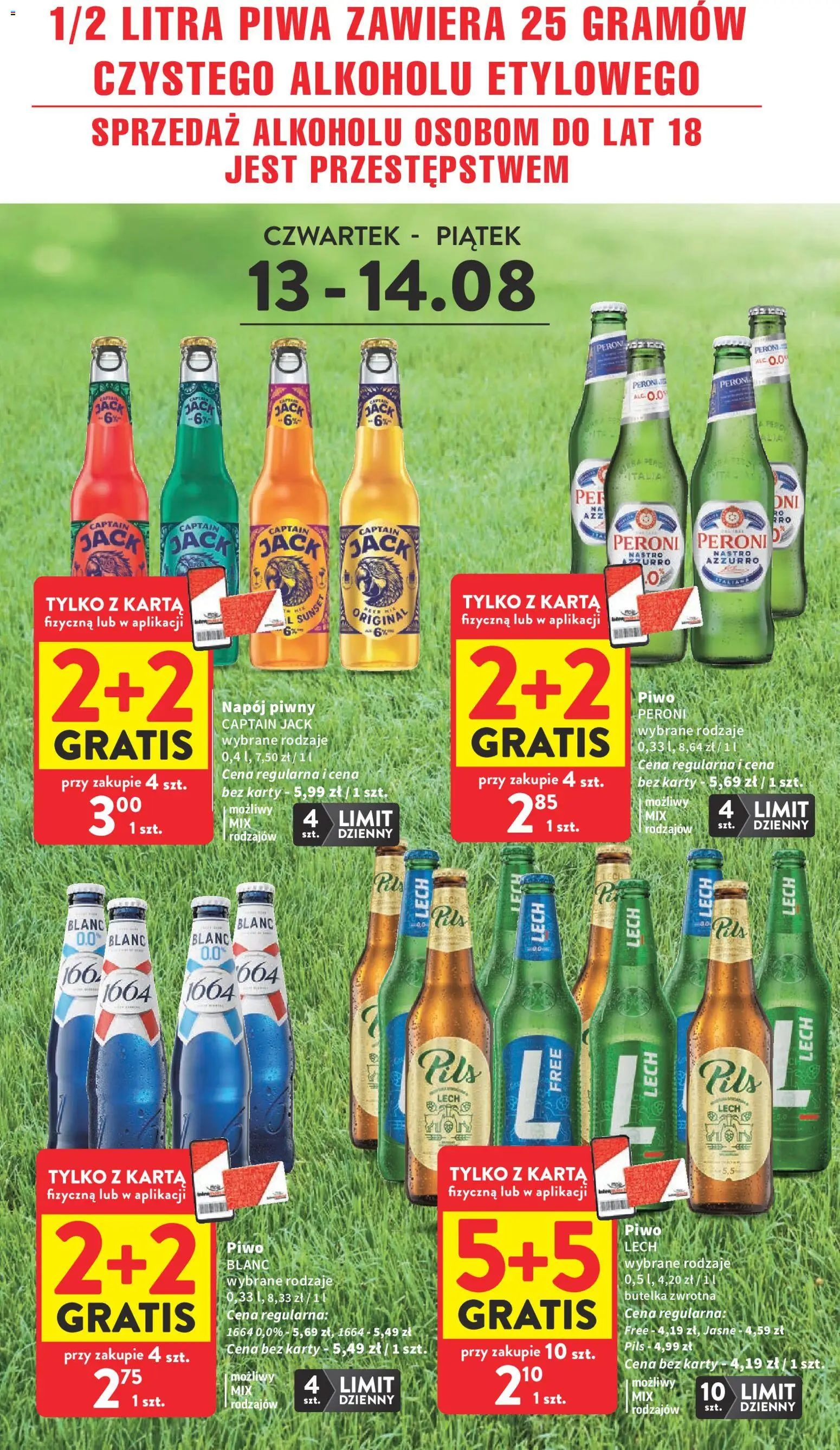 Intermarche gazetka od 13.08.2026 | Strona: 2 | Produkty: Karta, Lech, Piwo