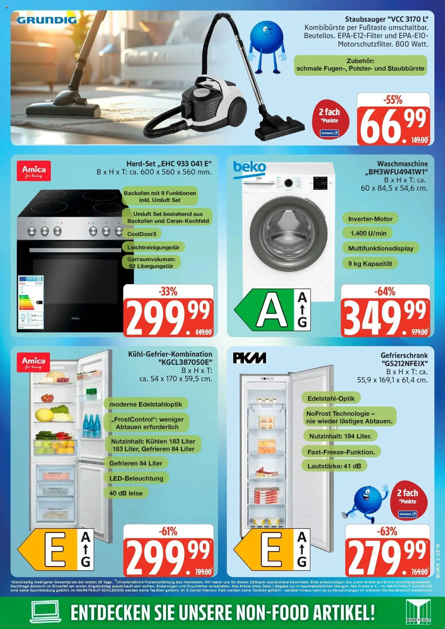 Marktkauf Prospekt Neuenkirchen	 – gültig ab 27.04.2026 | Seite: 27 | Produkte: Gefrierschrank, Staubsauger, Backofen, Kühlgefrierkombination