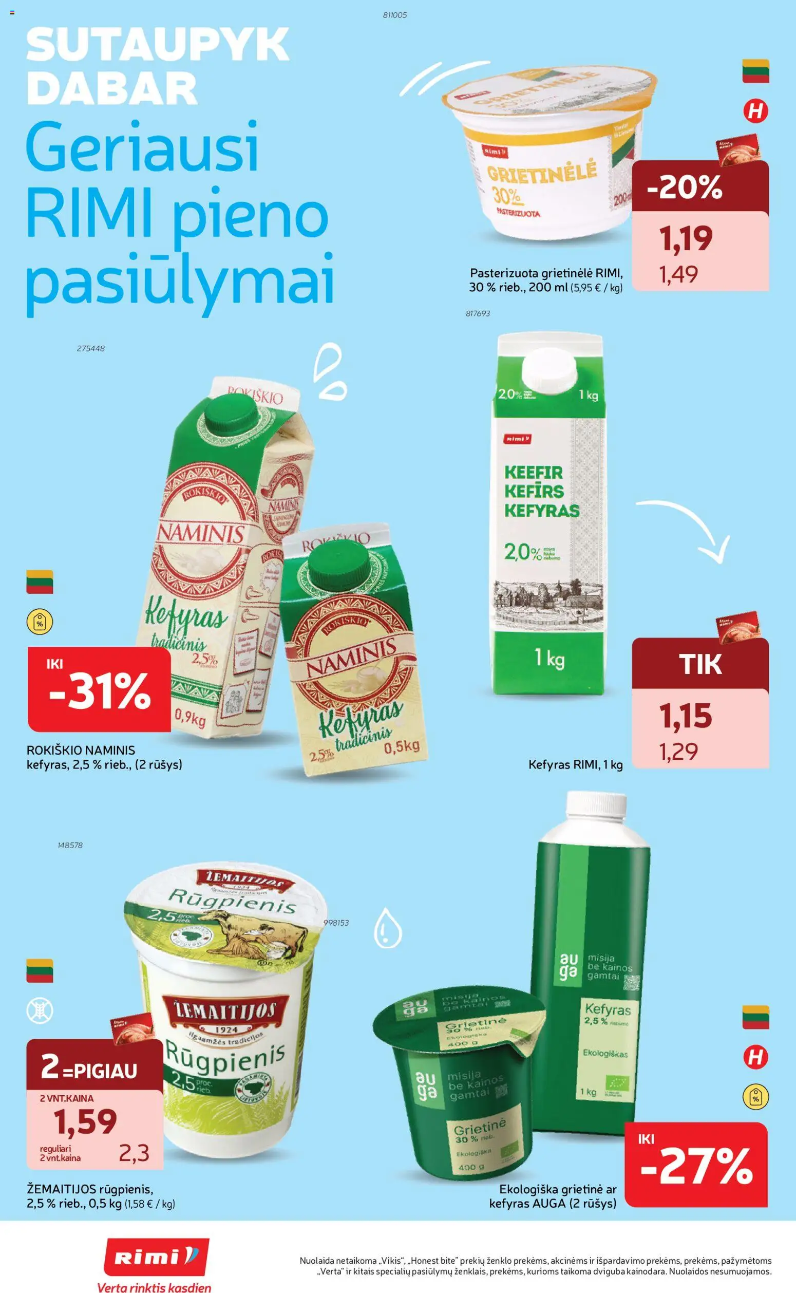 Rimi akcijos nuo 26.05.2026 | Puslapis: 22 | Prekių: Grietinėlė, Grietinė