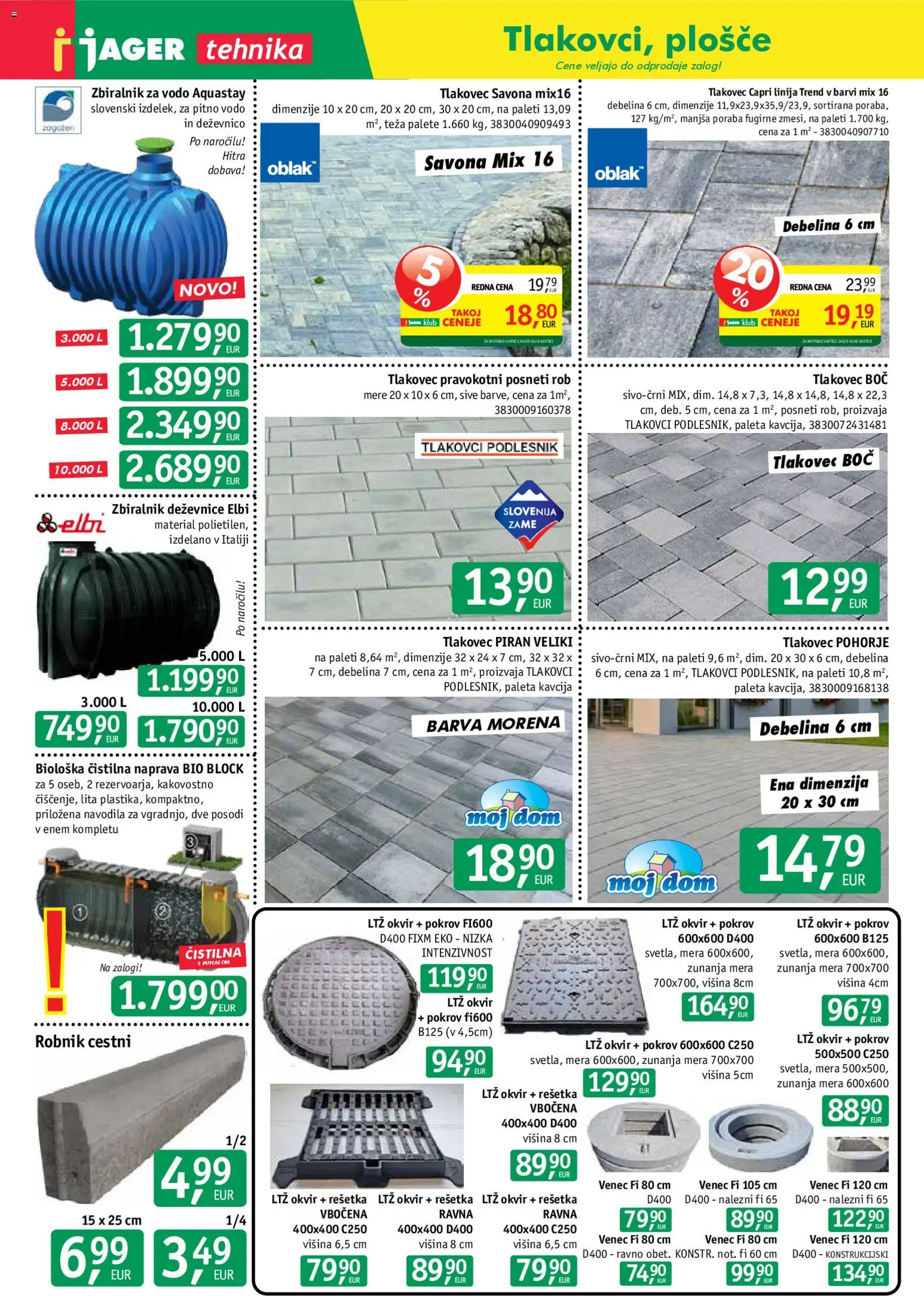 Novi Jager katalog ponudbe – veljaven od 22.07.2026 | Stran: 6 | Izdelki: Teza, Barva, Robnik, Tlakovec
