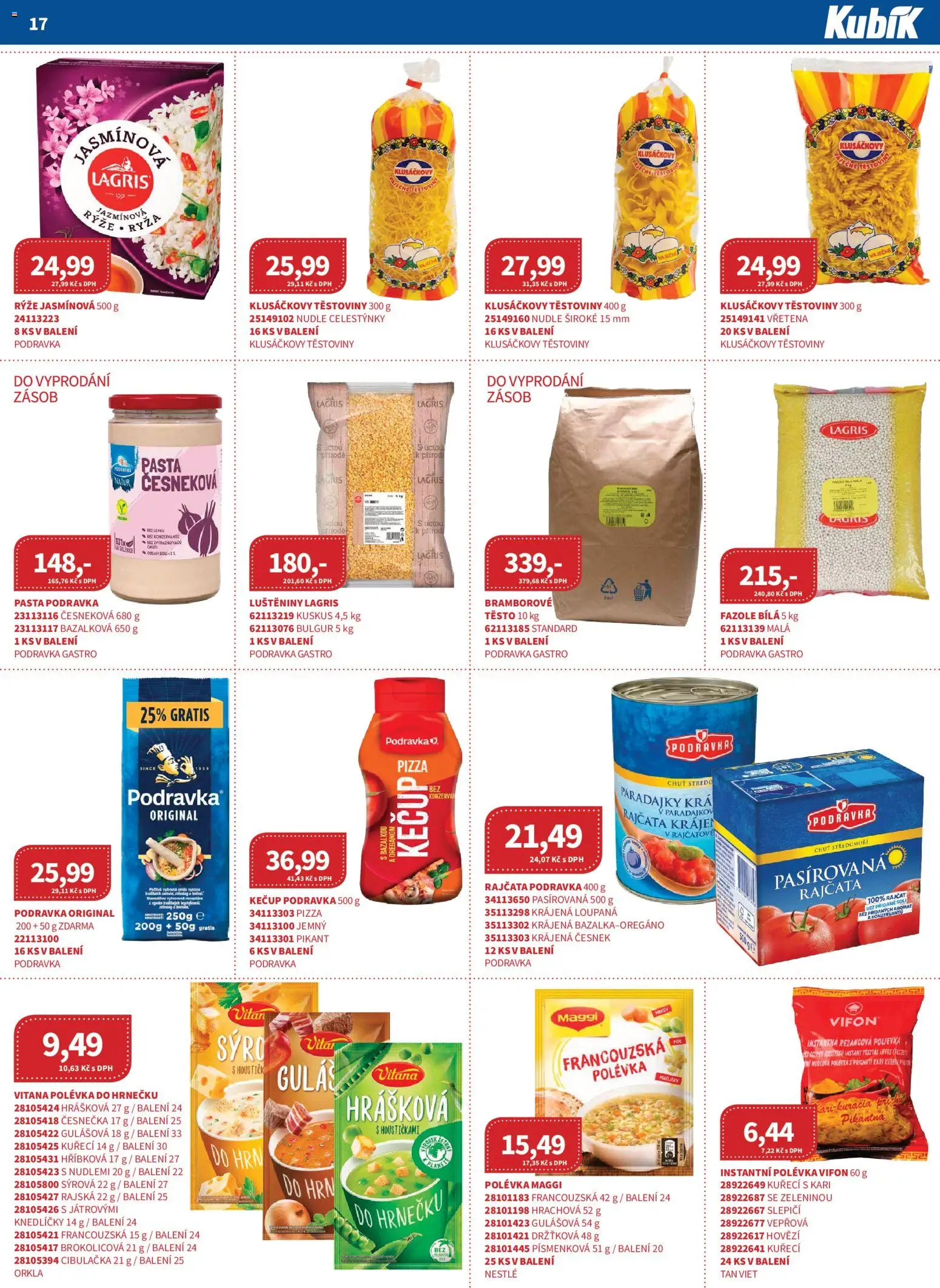 Kubík leták - Velkoobchod 09/2026 od 01.09.2026 | Strana: 17 | Produkty: Maggi, Rýže, Těstoviny, Fazole