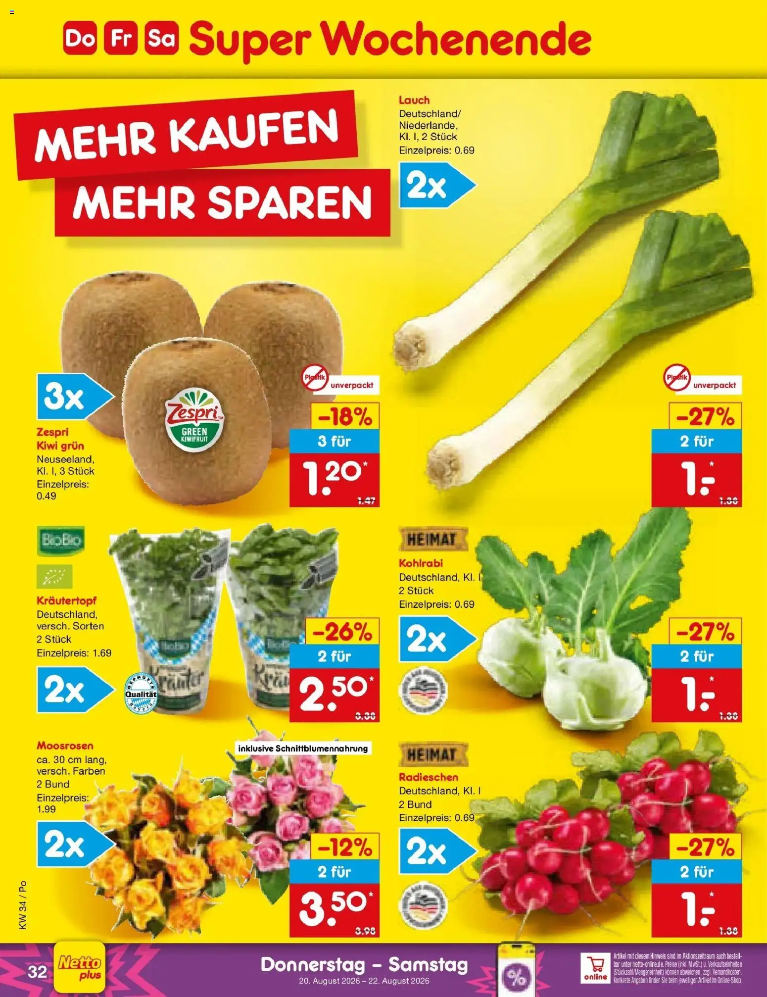 Netto Marken-Discount Prospekt Selb – gültig ab 17.08.2026 | Seite: 50 | Produkte: Kohlrabi, Kiwi, Lauch