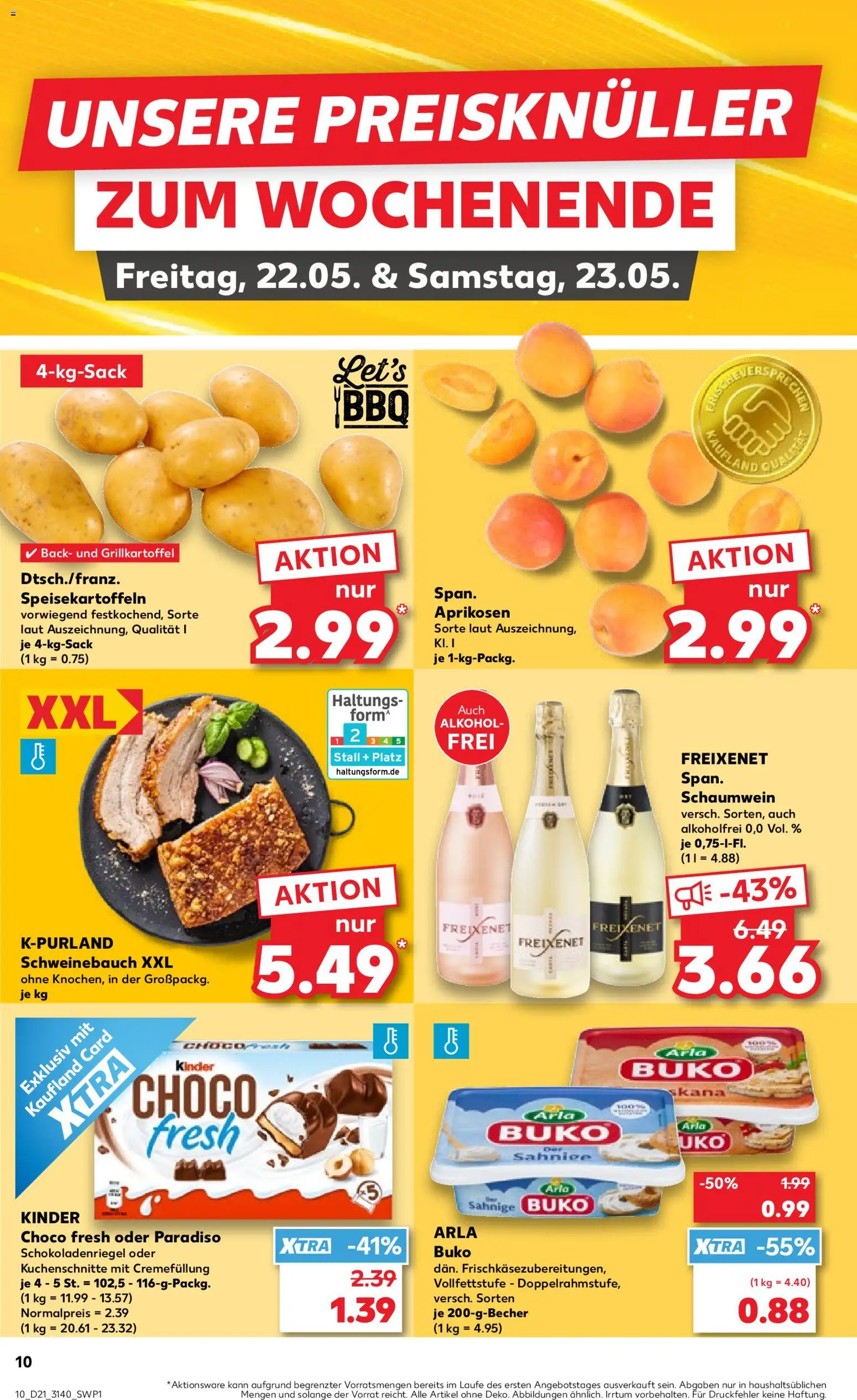 Kaufland Prospekt Leipzig	 – gültig ab 21.05.2026 | Seite: 10 | Produkte: Freixenet, Schweinebauch, Arla buko