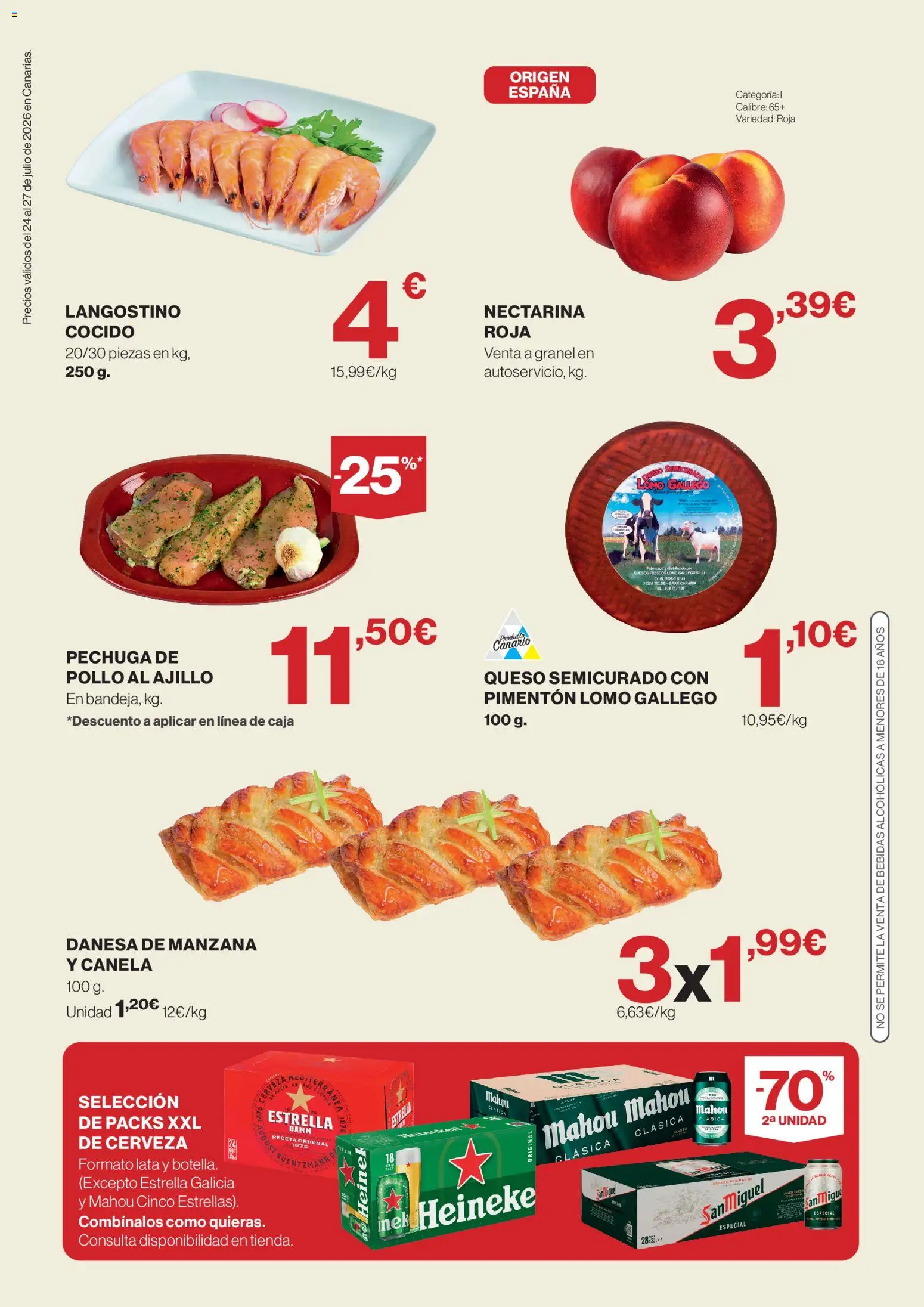 Supercor Canarias │ válido desde el 24/07/2026 | Página: 2 | Productos: Queso, Cerveza, Manzana, Caja