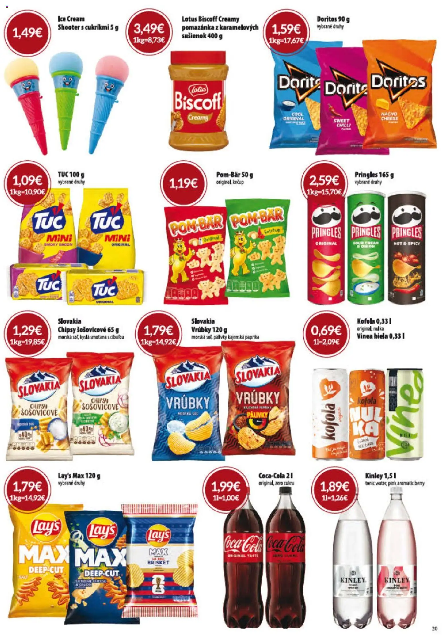 Nové KARMEN CBA akcie – leták je platný od 02.07.2026 | Strana: 20 | Produkty: Paprika, Pringles, Kečup, Vinea