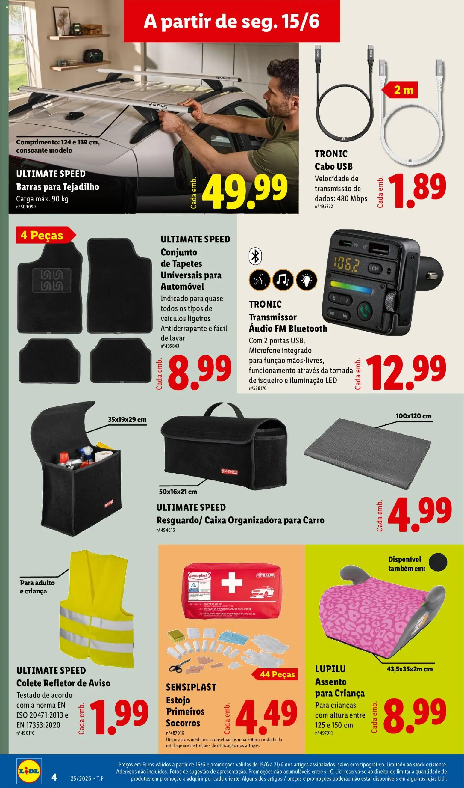 Lidl Novidades │ válido de 15.06.2026 | Página: 4 | Produtos: Audio, Portas, Tomada, Colete