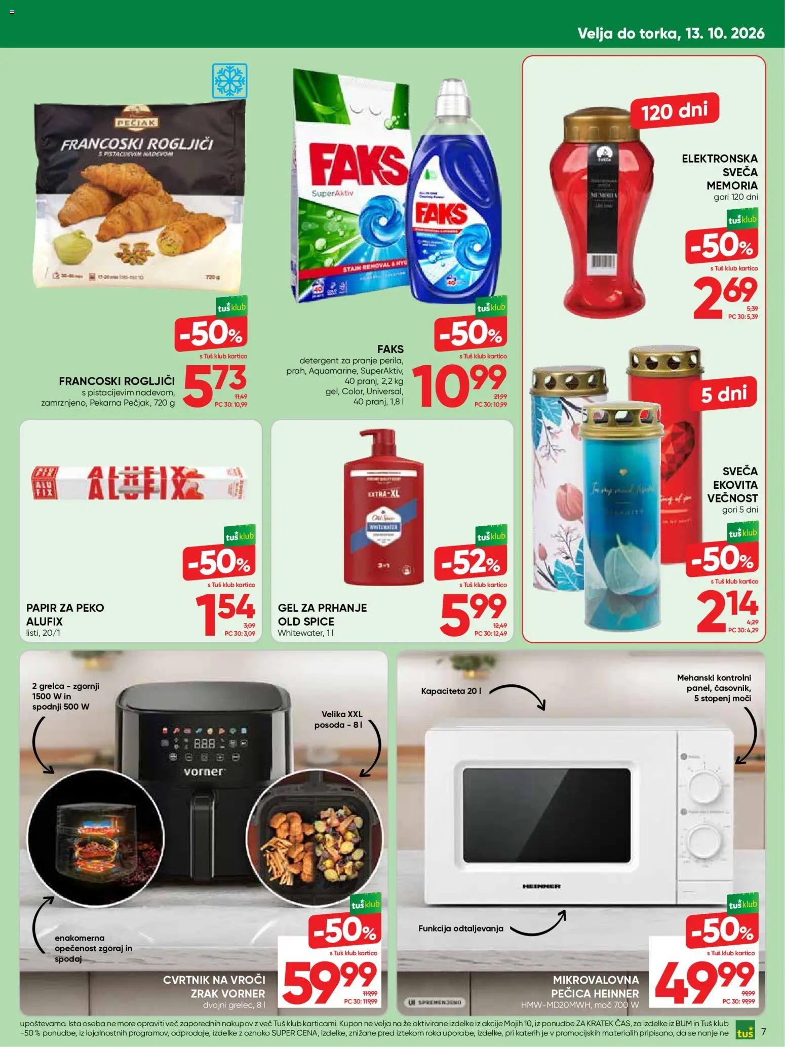 Novi Tuš katalog ponudbe – veljaven od 30.09.2026 | Stran: 7 | Izdelki: Gel za prhanje, Pecica, Pekarna, Detergent