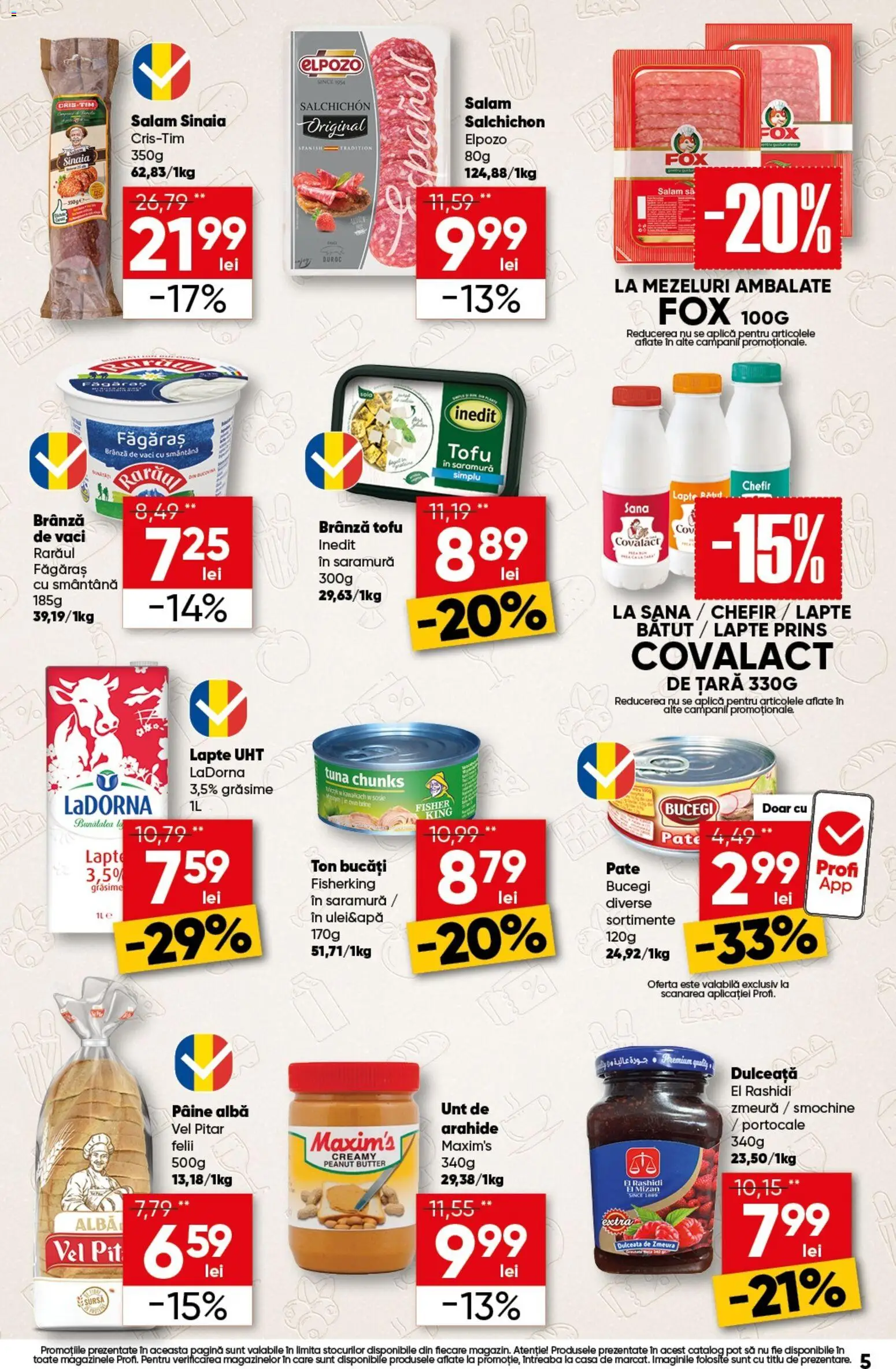 Noul catalog Profi – valabil de la 10.09.2026 | Pagină: 5 | Produse: Premium, Unt, Unt de arahide, Smântână
