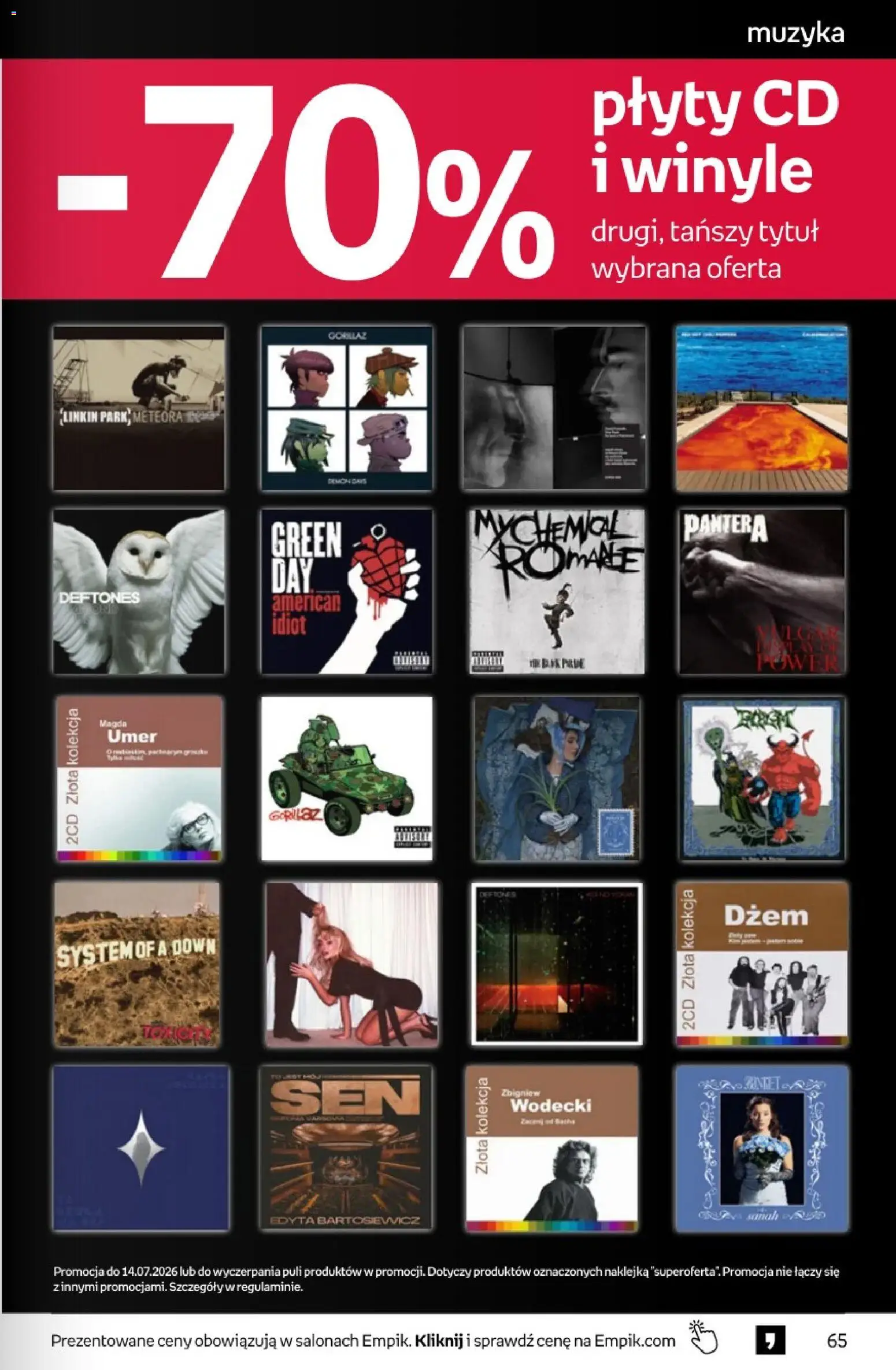 Empik promocje - Tom kultury Muzyka od 03.06.2026 | Strona: 13 | Produkty: Plyty, Dżem, Winyle