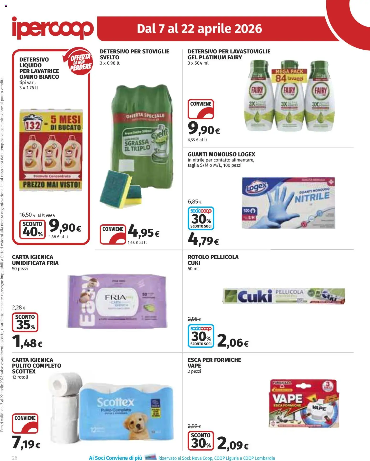 Volantino Ipercoop del 07.04.2026 | Pagina: 26 | Prodotti: Carta igienica, Lavatrice, Data, Pellicola