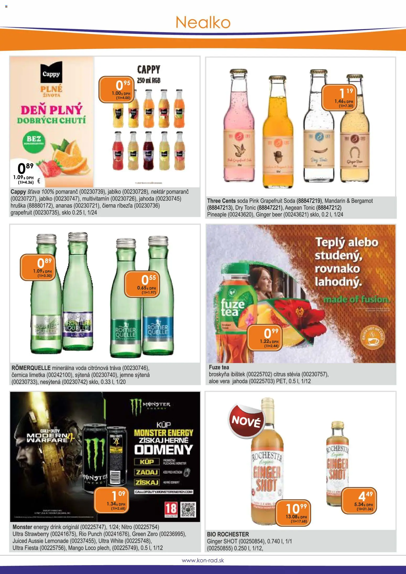 Nové KON - RAD akcie – leták je platný od 01.11.2026 | Strana: 34 | Produkty: Limetka, Tonic, Ananás, Grapefruit