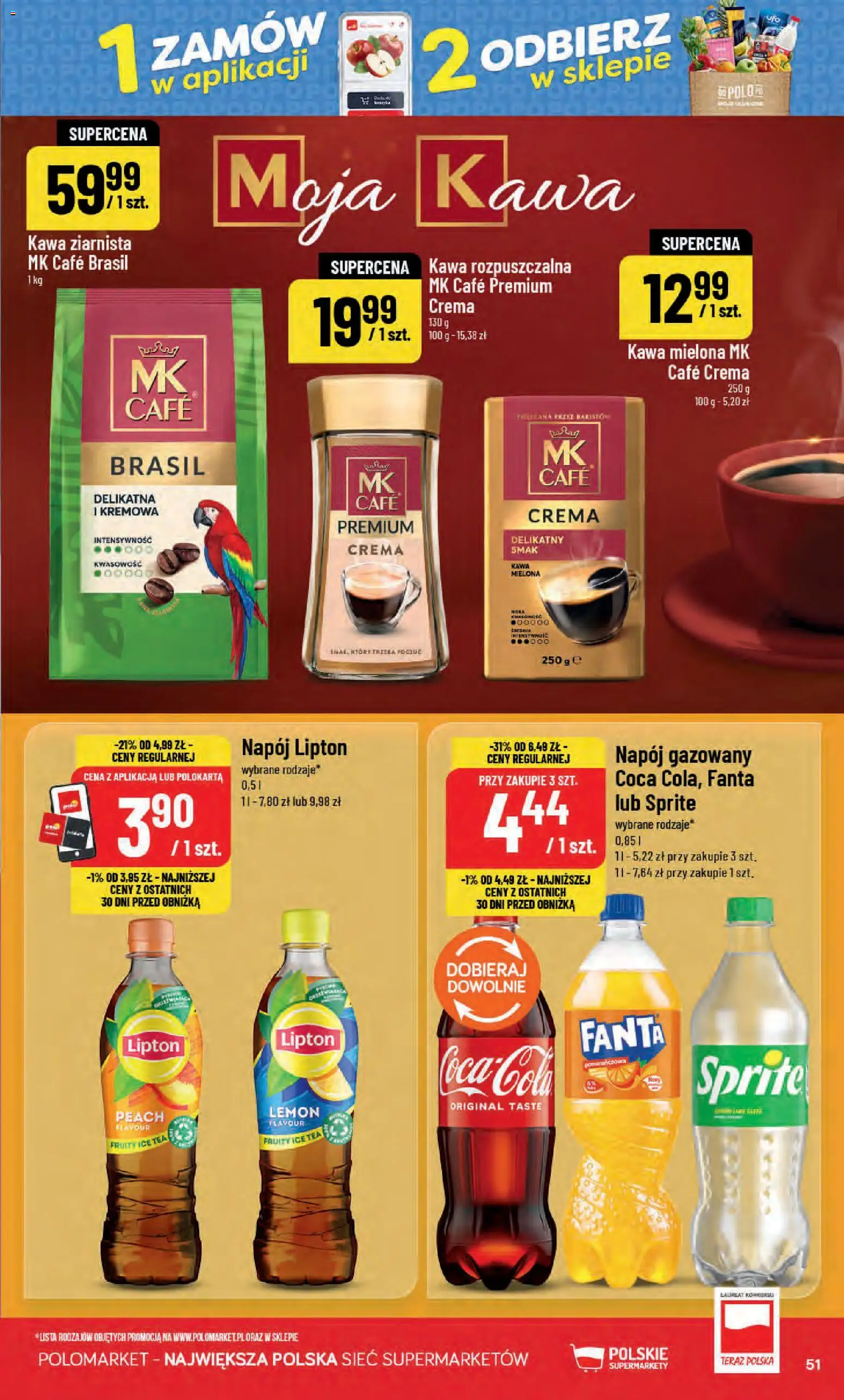 POLOmarket gazetka od 02.09.2026 | Strona: 51 | Produkty: MK Cafe Crema, Ice Tea, Fanta, Kawa