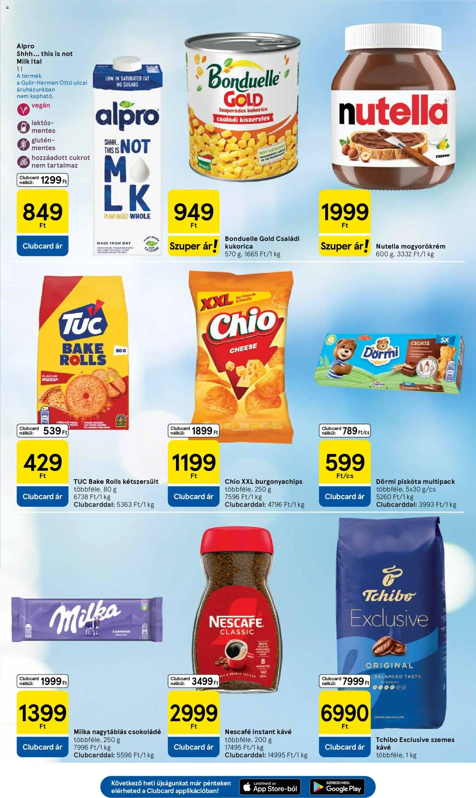 Tesco akciós ujság - amely érvényes a következő dátumtól: 04.06.2026 | Oldal: 5 | Termékek: Piskóta, Alpro, Kávé, Csokoládé