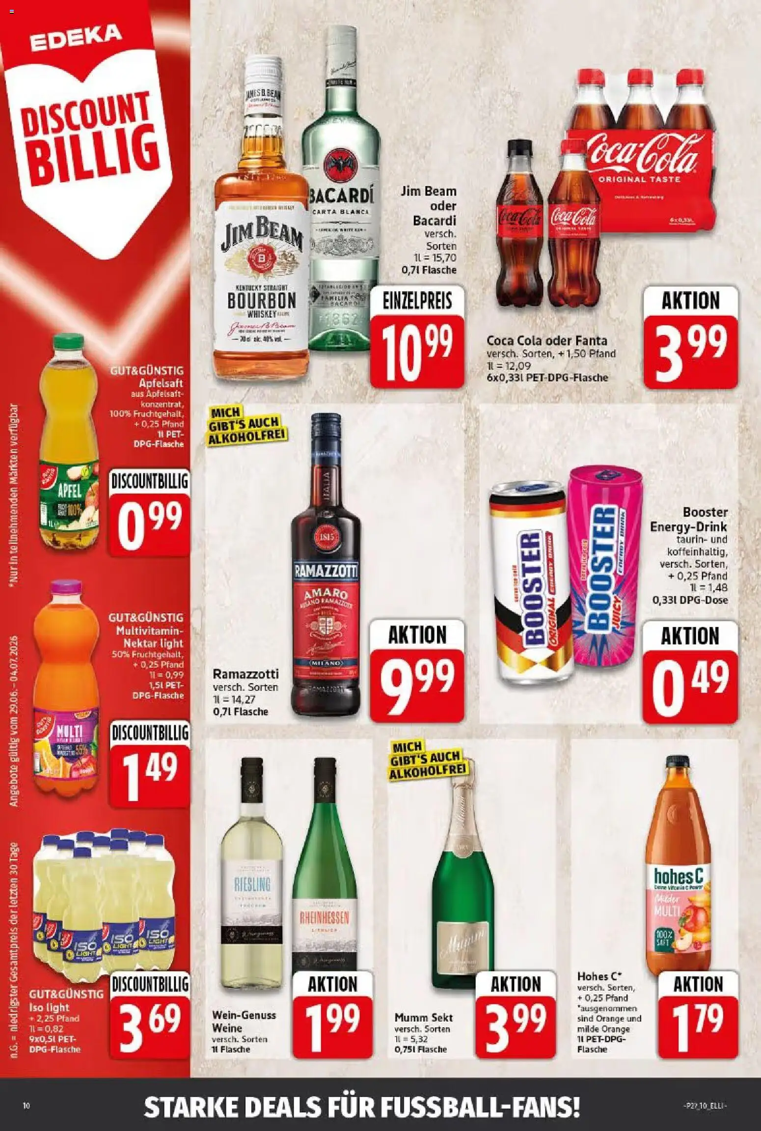 Elli Markt Prospekt Langenberg – gültig ab 29.06.2026 | Seite: 10 | Produkte: Bacardi, Sekt, Apfelsaft, Ramazzotti