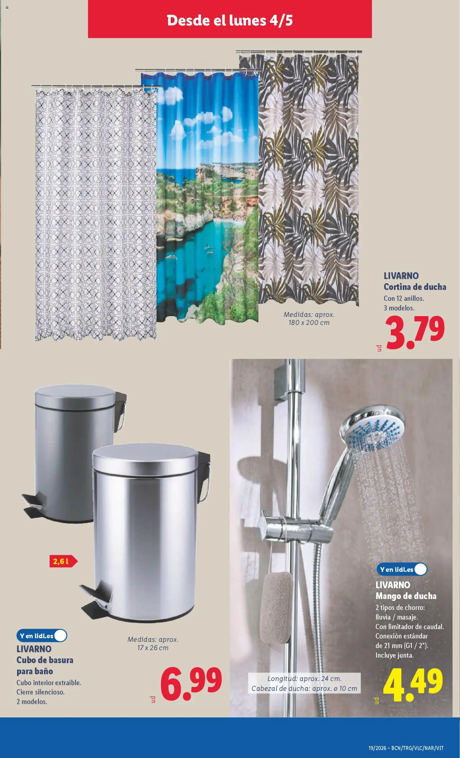 Lidl folleto de bazar │ válido desde el 04.05.2026 | Página: 13 | Productos: Cortina, Cabezal de ducha, Ρούτερ, Διακόπτης κυκλώματος