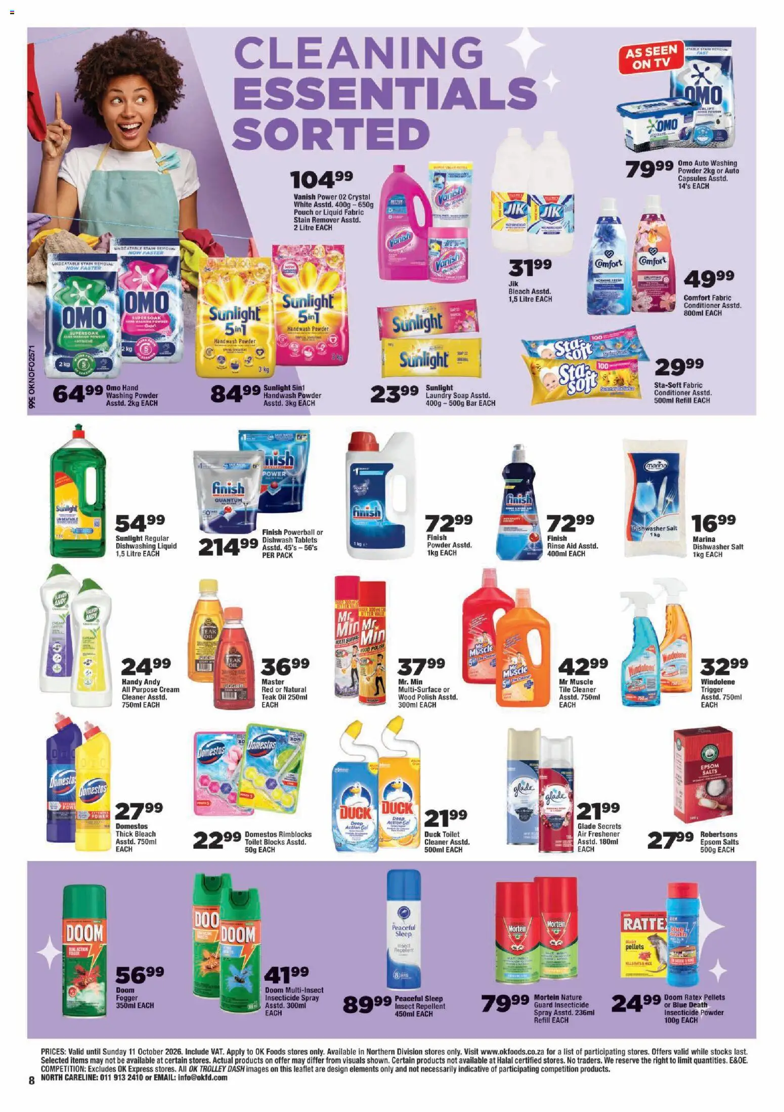 New OK Foods catalogue – valid from 23/09/2026 | Page: 8 | Products: Dishwasher salt, Conditioner, Soap, Pea