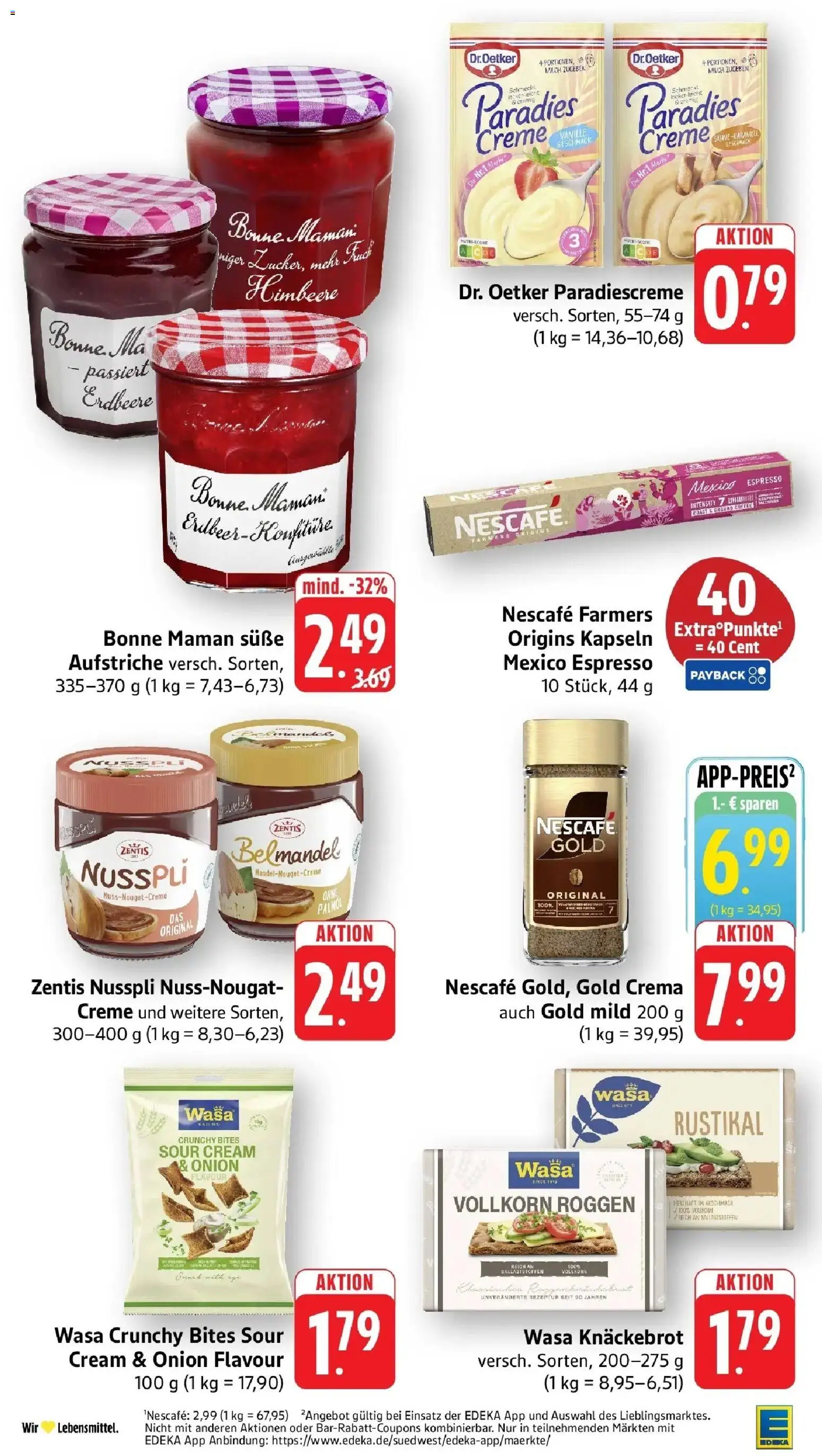 E center Prospekt Biberach – gültig ab 17.05.2026 | Seite: 29 | Produkte: Himbeere, Wasa knackebrot, Zentis nusspli, Sahne