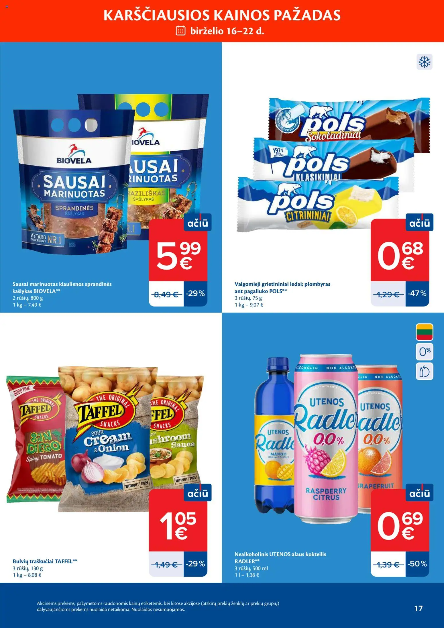 MAXIMA akcijos nuo 16.06.2026 | Puslapis: 17 | Prekių: Kiaulienos, Plombyras, Traškučiai