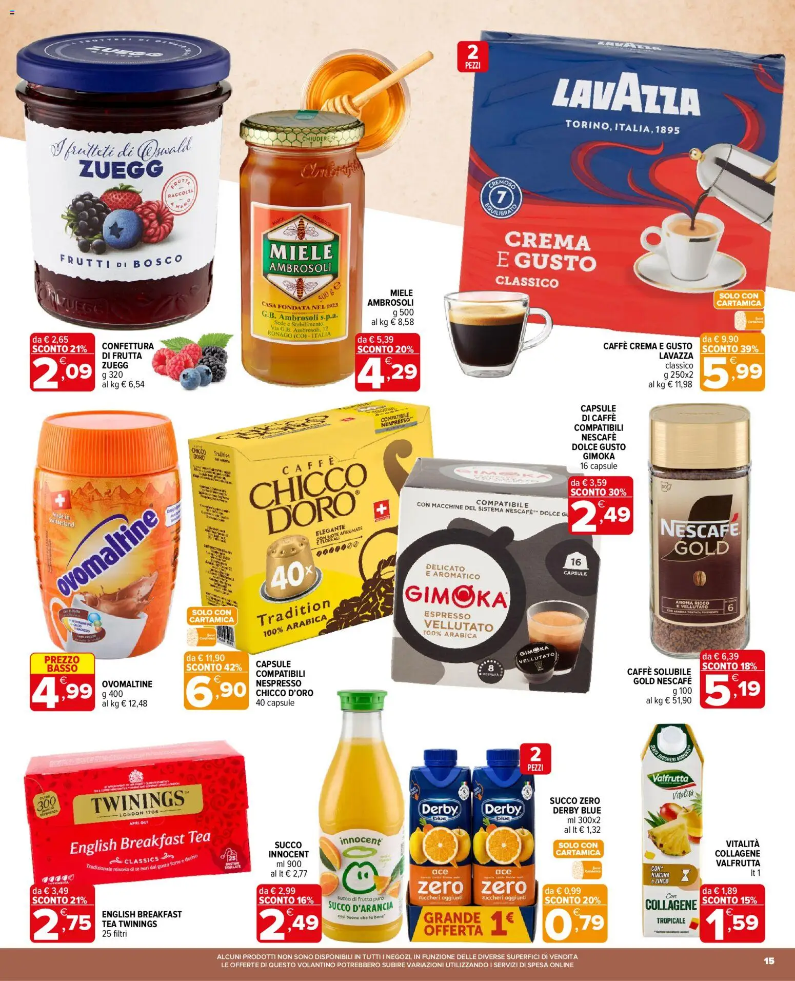 Volantino Iperal del 28/10/2026 | Pagina: 15 | Prodotti: Succo, Frutta, Succo d'arancia, Miele