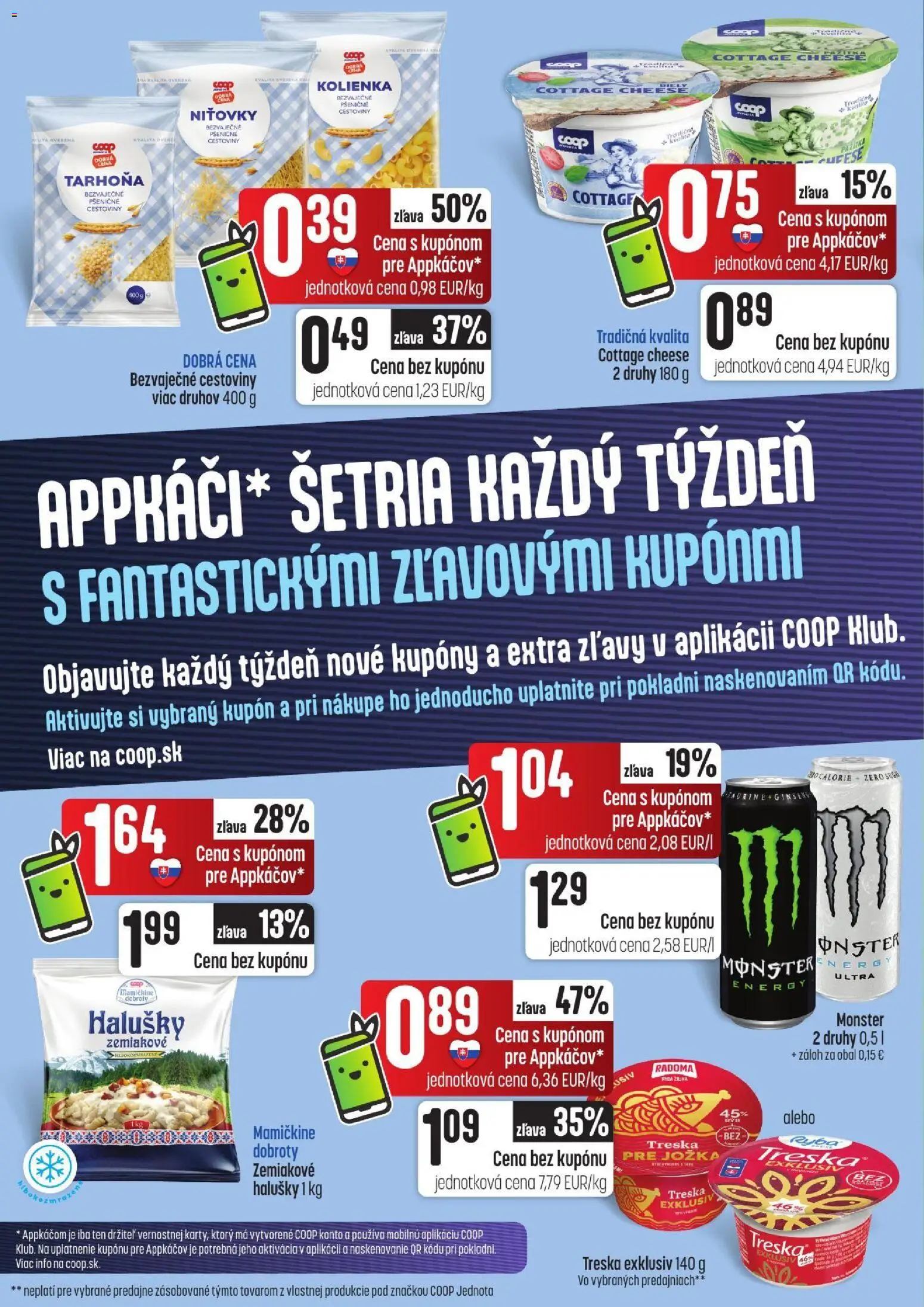 Nové COOP Jednota akcie – leták je platný od 15.10.2026 | Strana: 6 | Produkty: Cestoviny, Ryba, Treska, Tarhoňa