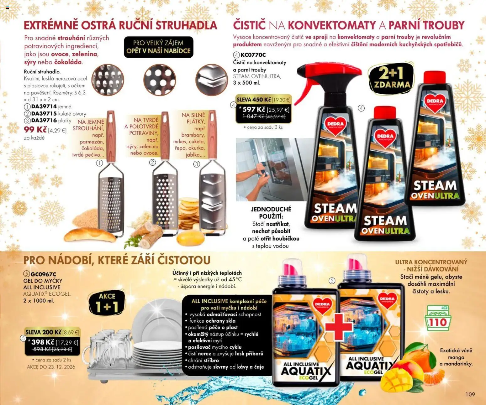 Nové Dedra akcie – leták je platný od 01.10.2026 | Strana: 109 | Produkty: Strúhadlo, Zelenina, Pečivo