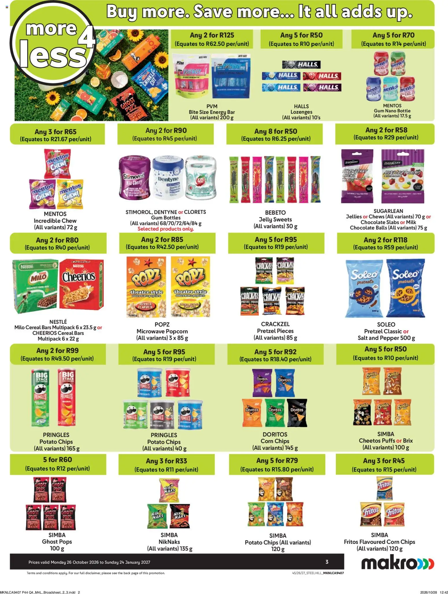 New Makro catalogue – valid from 26/10/2026 | Page: 3 | Products: Sweets, Corn, Microwave, Pepper