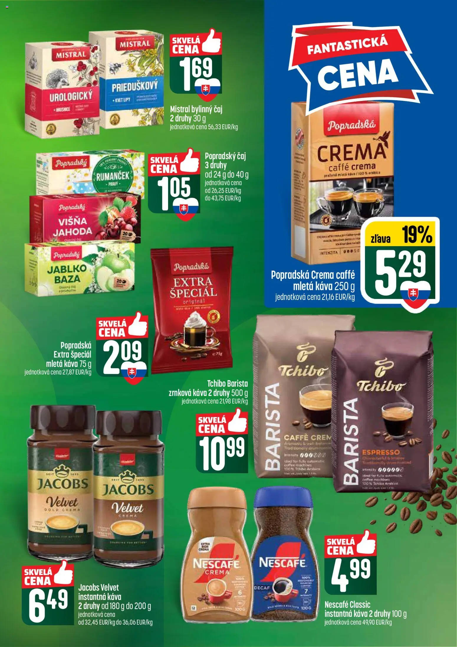 Nové COOP Jednota akcie – leták je platný od 04.06.2026 | Strana: 49 | Produkty: Barista, Čaj, Nescafé Classic, Zrnková káva