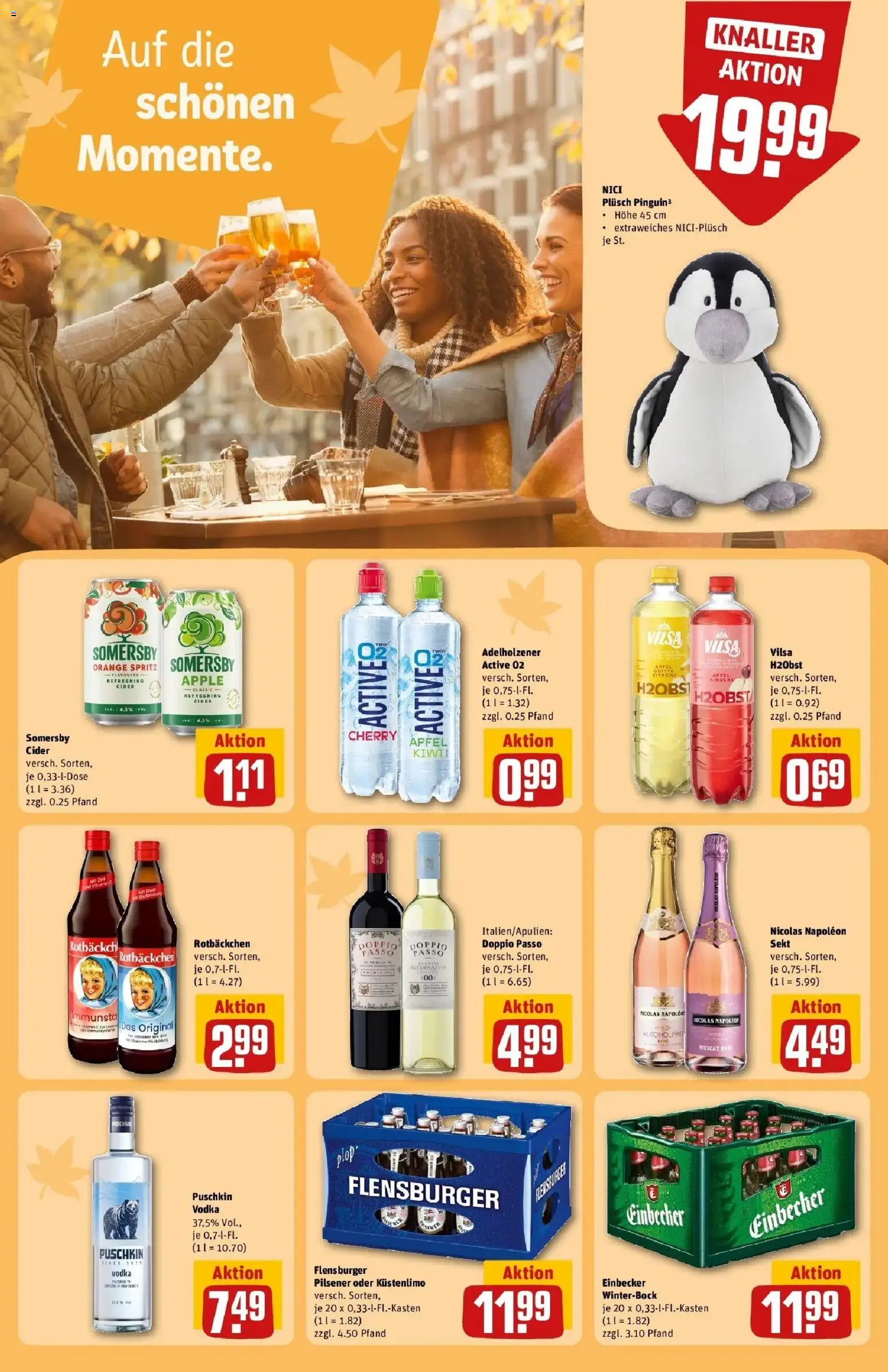 REWE Prospekt ab 05.10.2026 zum Blättern » Angebote | Seite: 19 | Produkte: Adelholzener, Äpfel, Apple, Flensburger