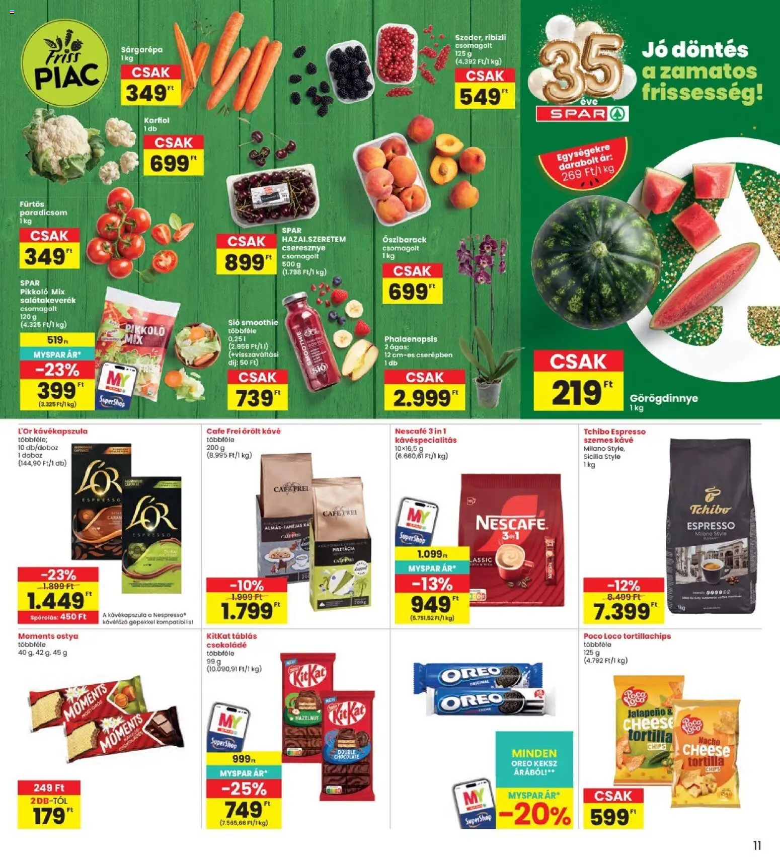 Interspar akciós ujság - amely érvényes a következő dátumtól: 2026.06.25. | Oldal: 11 | Termékek: Cseresznye, Paradicsom, Jalapeno, Keksz