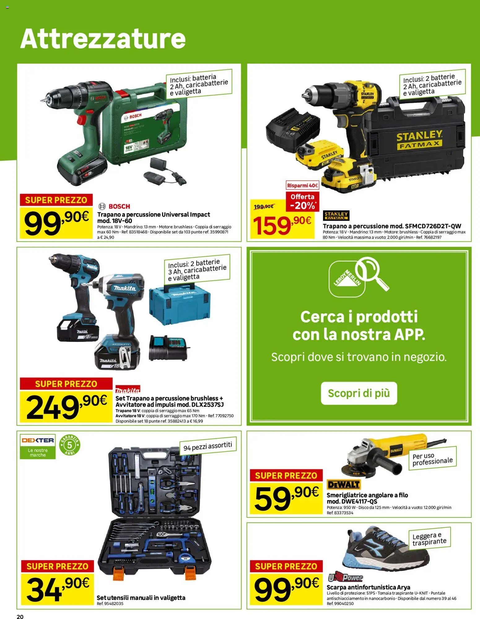 Volantino Leroy Merlin del 06/10/2026 | Pagina: 20 | Prodotti: Avvitatore, Utensili manuali, Smerigliatrice, Valigetta