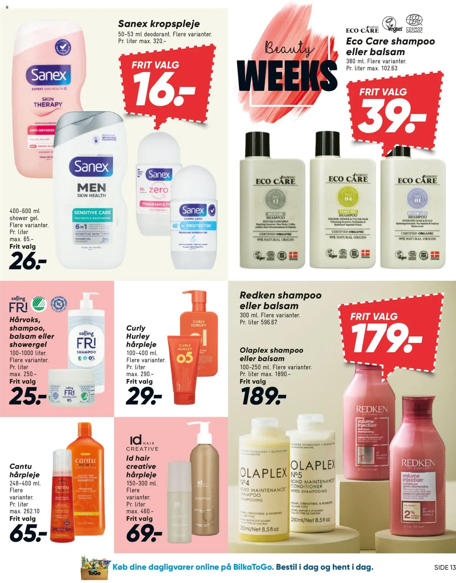 Bilka tilbudsavis – gyldig fra 29.05.2026 | Side: 13 | Produkter: Shampoo, Balsam, Fisk