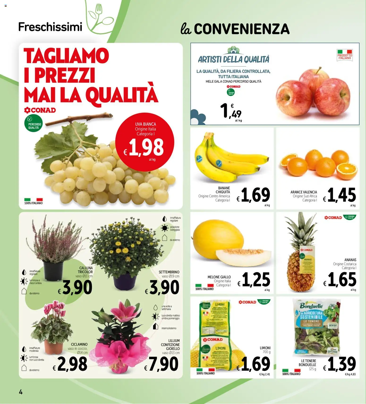 Volantino Spazio Conad del 06/10/2026 | Pagina: 4 | Prodotti: Arance, Ananas, Melone, Limoni