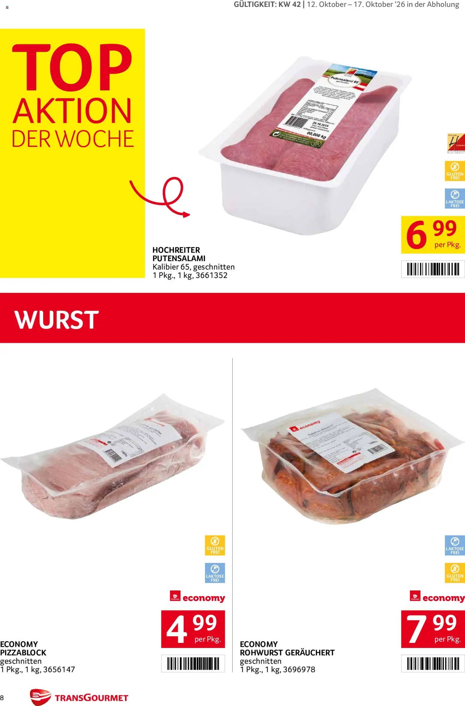 Transgourmet Broschüre gültig ab 11.10.2026 | Seite: 8 | Produkte: Wurst