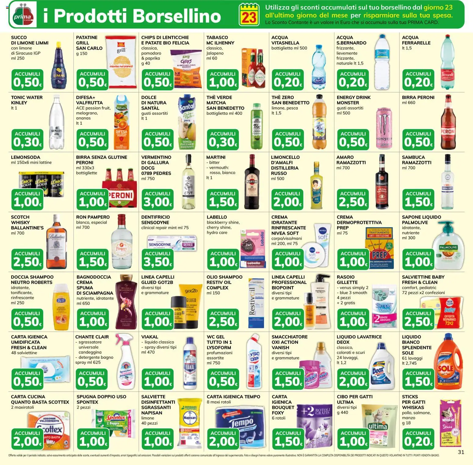 Volantino Basko del 16.06.2026 | Pagina: 31 | Prodotti: Spugna, Carta igienica, Detergente, Acqua