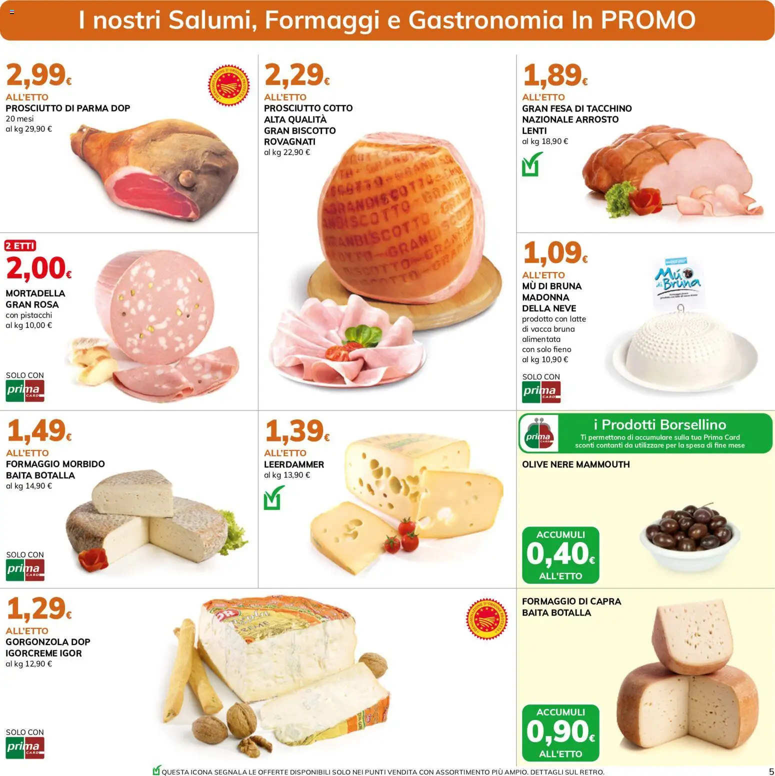 Volantino Basko del 16.06.2026 | Pagina: 5 | Prodotti: Prosciutto di Parma, Prosciutto Cotto, Latte, Formaggio