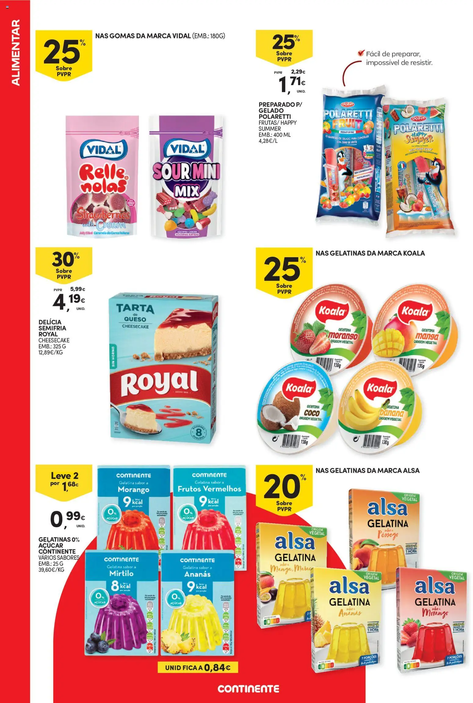 Continente - Férias de Verão  Abre espaço para a distração │ válido de 23/06/2026 | Página: 42 | Produtos: Banana, Gelado, Sumo, Gomas