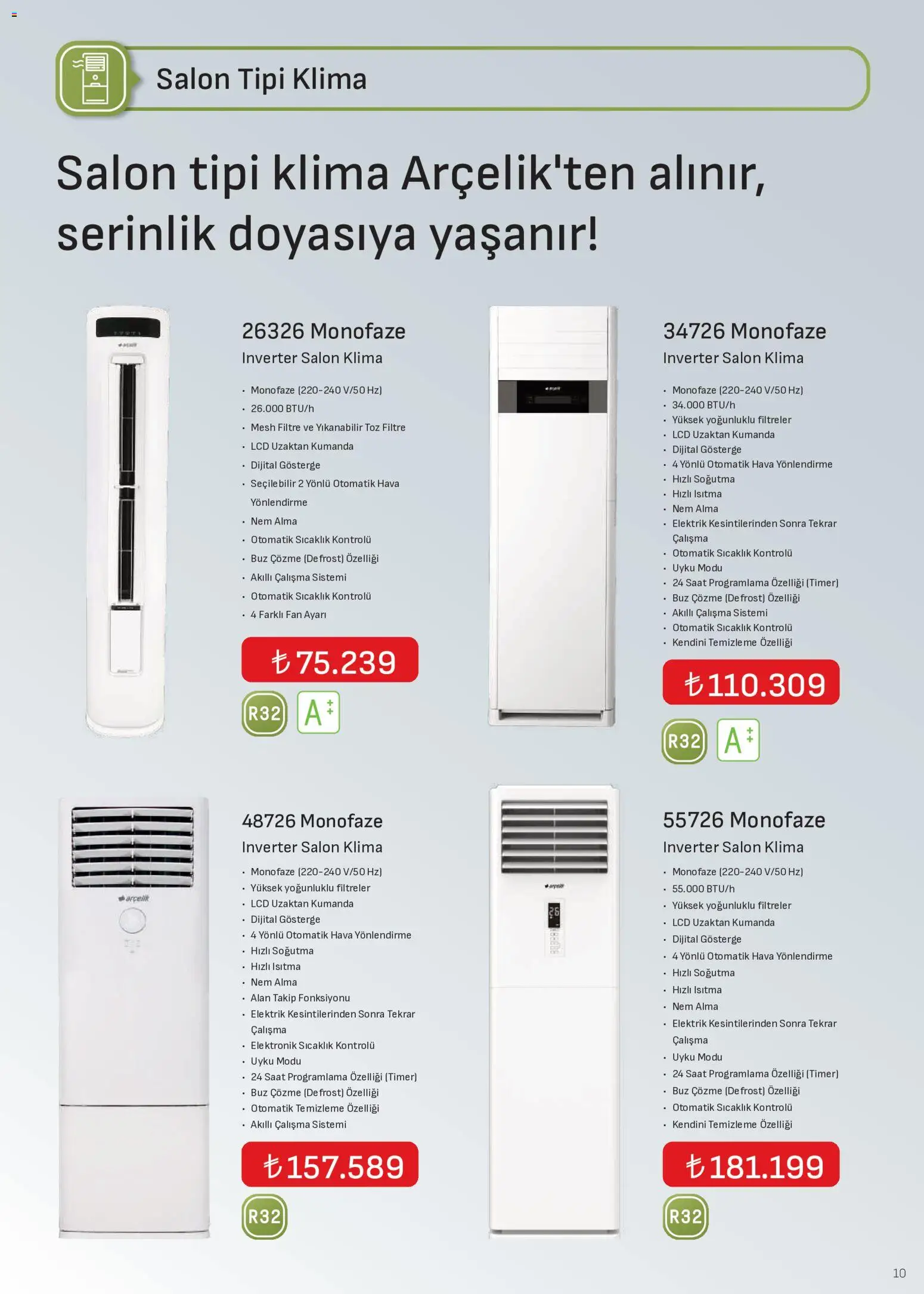 Arçelik - İklimlendirme Kataloğu - 01 Eylül 2026 tarihinden itibaren geçerlidir | Sayfa: 11 | Ürünler: Saat, Klima, Fan