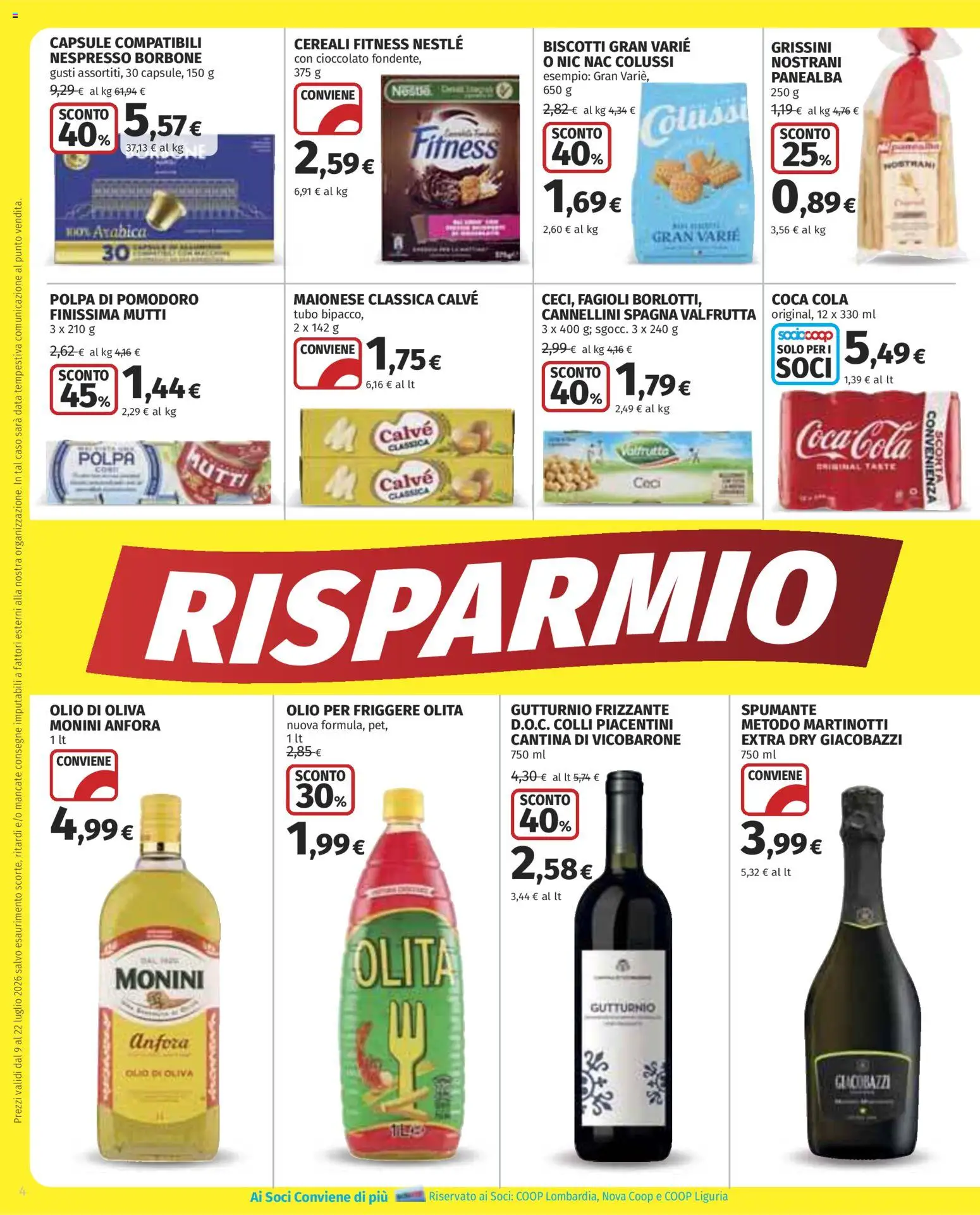 Volantino COOP del 09/07/2026 | Pagina: 4 | Prodotti: Maionese, Data, Spumante, Olio per friggere