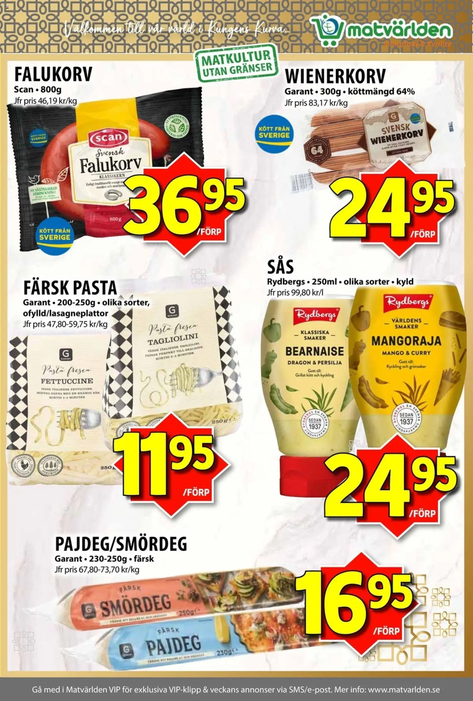 Matvärlden reklamblad aktuell från 12/10/2026 | Sida: 6 | Produkter: Smördeg, Wienerkorv, Mango, Persilja
