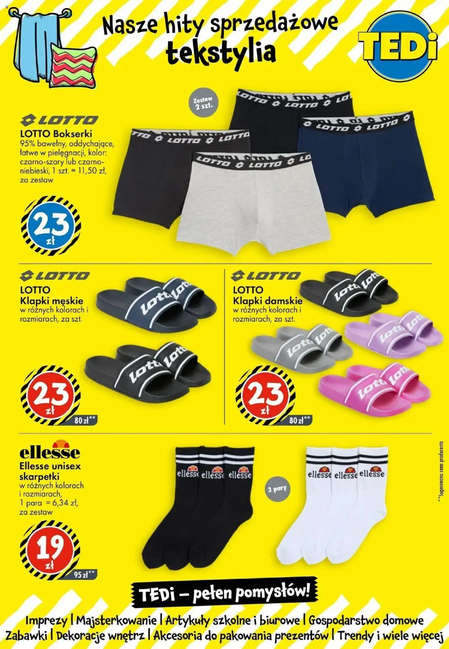TEDi gazetka - Siemianowice Śląskie od (27.08.2026 - 03.09.2026) | Strona: 7 | Produkty: Zabawki, Skarpetki, Klapki damskie, Artykuły szkolne